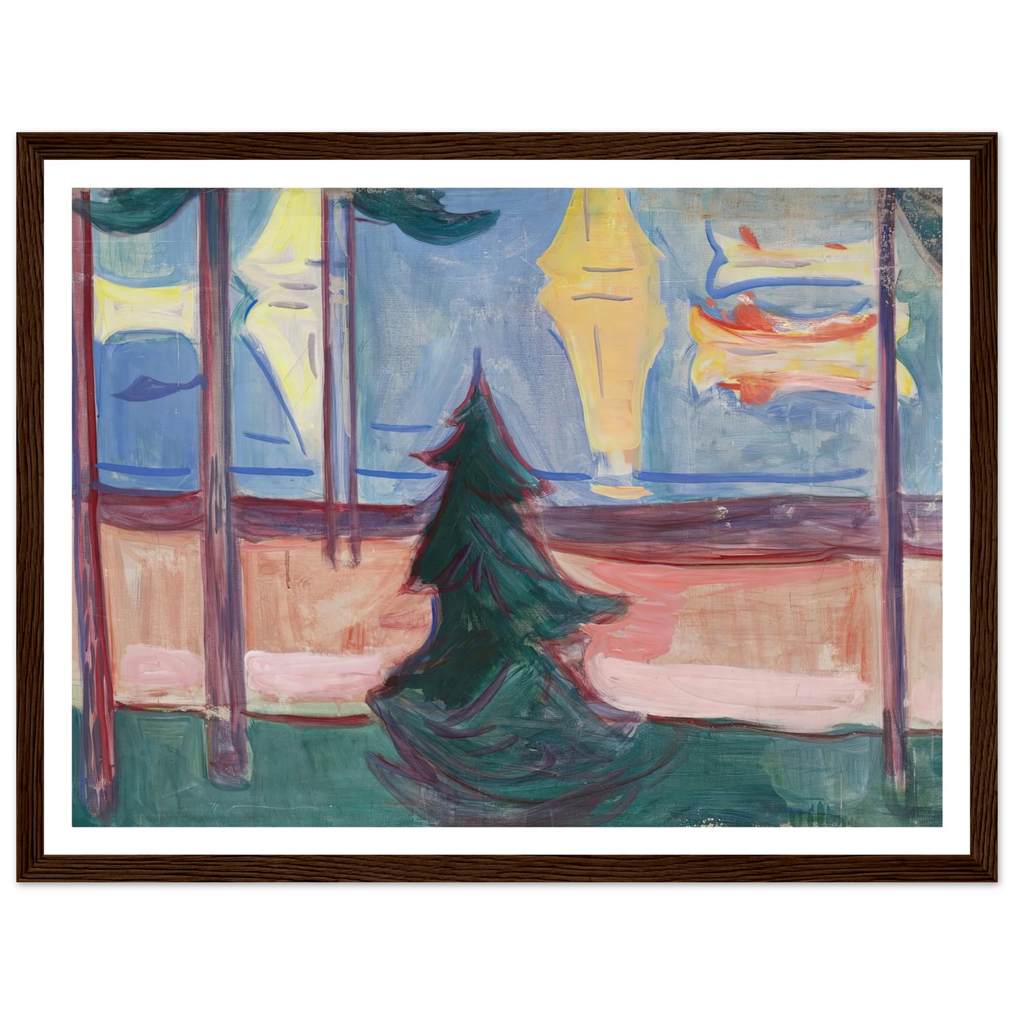 Beach Landscape with Trees and Boats (1905–1906) Art Print | Edvard Munch-Quipham Collections