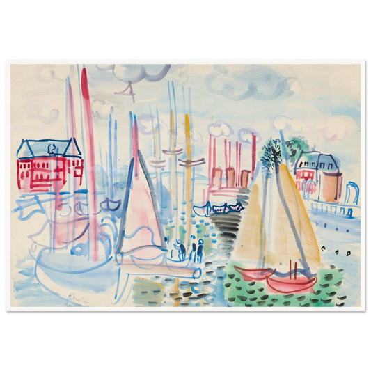Voiliers dans le port de Deauville (1929) Art Print | Raoul Dufy-Quipham Collections