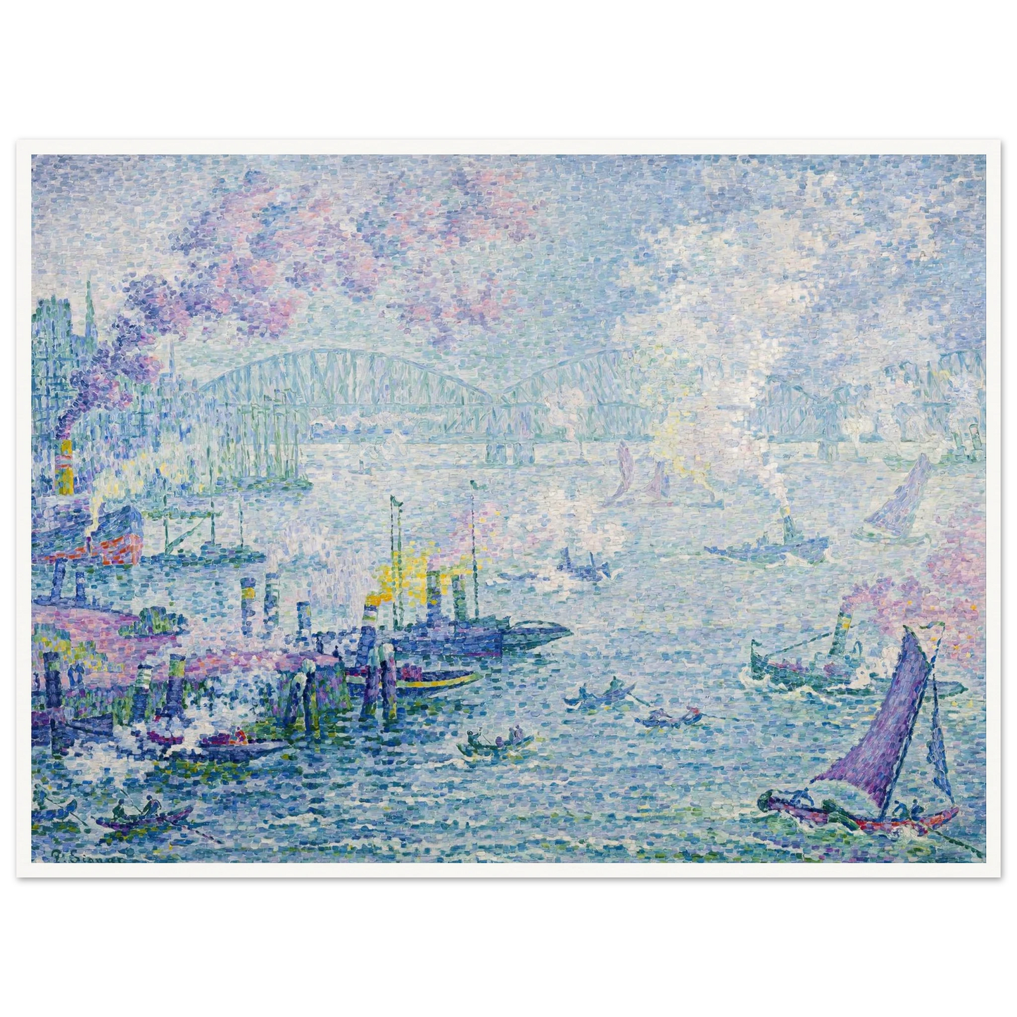 The Port of Rotterdam (1907) Art Print | Paul Signac-Quipham Collections