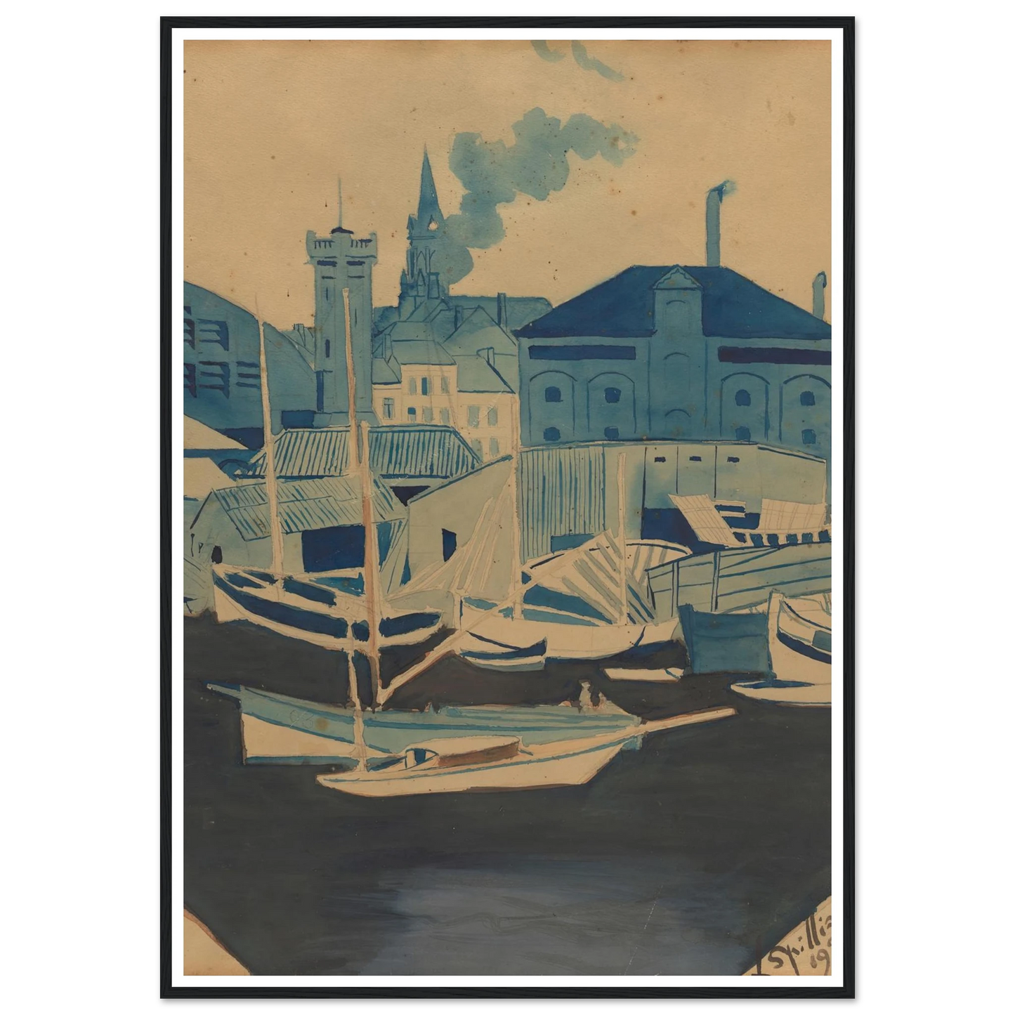 Havenzicht (1927) Art Print | Leon Spilliaert-Quipham Collections