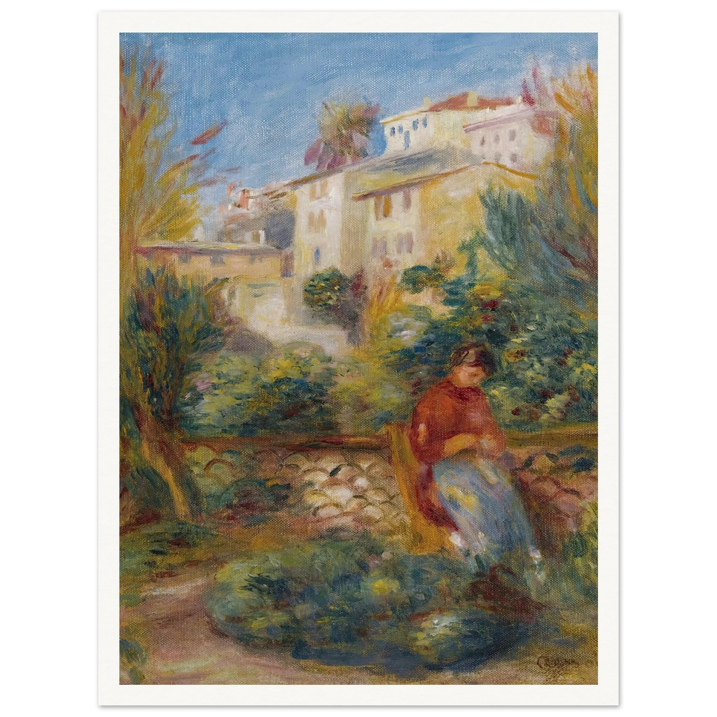 La Terrasse À Cagnes (circa 1908) Art Print | Pierre Auguste Renoir-Quipham Collections