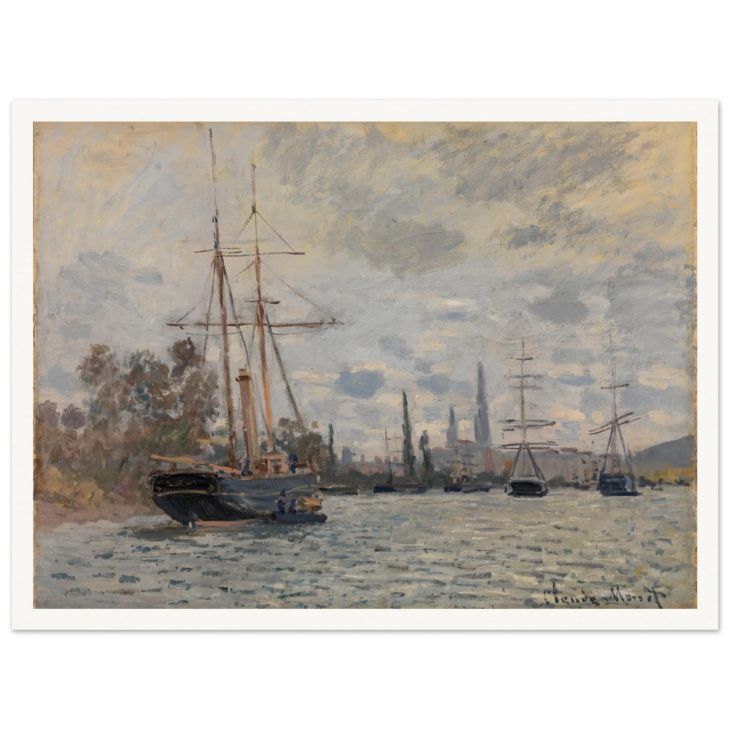 The Seine near Rouen (ca 1874) Art Print | Claude Monet-Quipham Collections