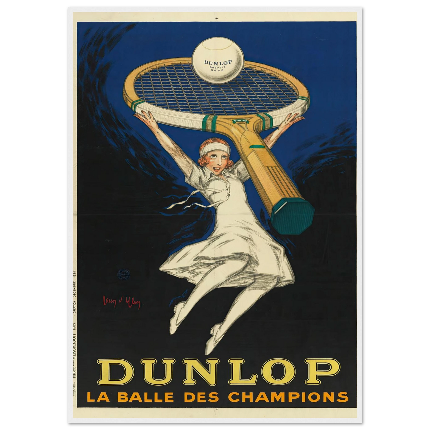Dunlop la balle des champions (1929) Art Print | Jean Dylen-Quipham Collections