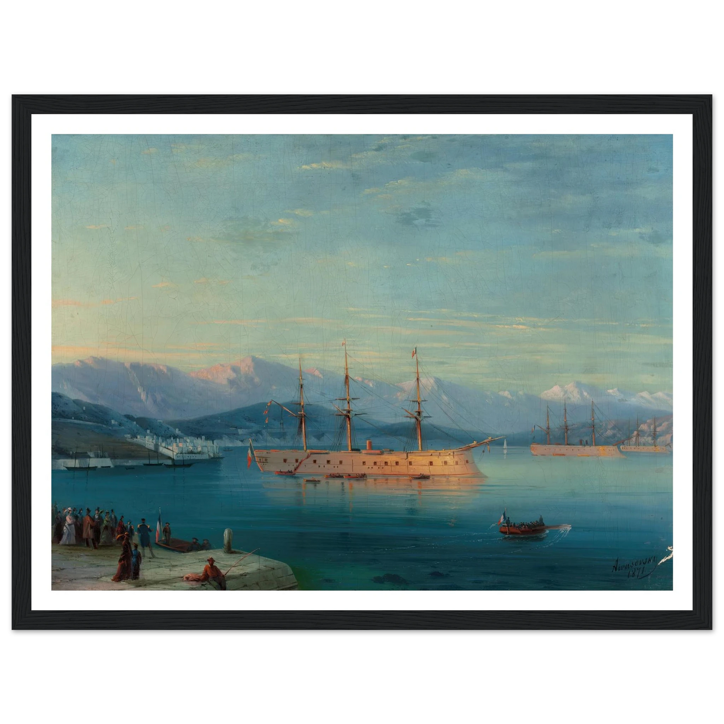 French Ships Departing the Black Sea (1871) Art Print | Ivan Konstantinovich Aivazovsky-Quipham Collections