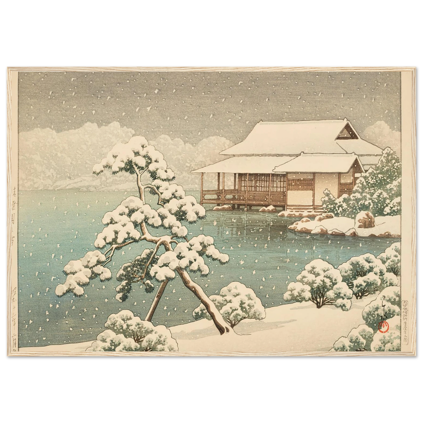 Kiyosumien no yuki (Snow at Kiyosumi Park) (1938) Art Print | Kawase Hasui-Quipham Collections
