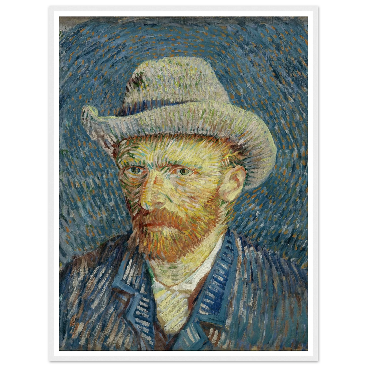 Self-portrait with grey felt hat (1887) Art Print | Vincent van Gogh-Quipham Collections