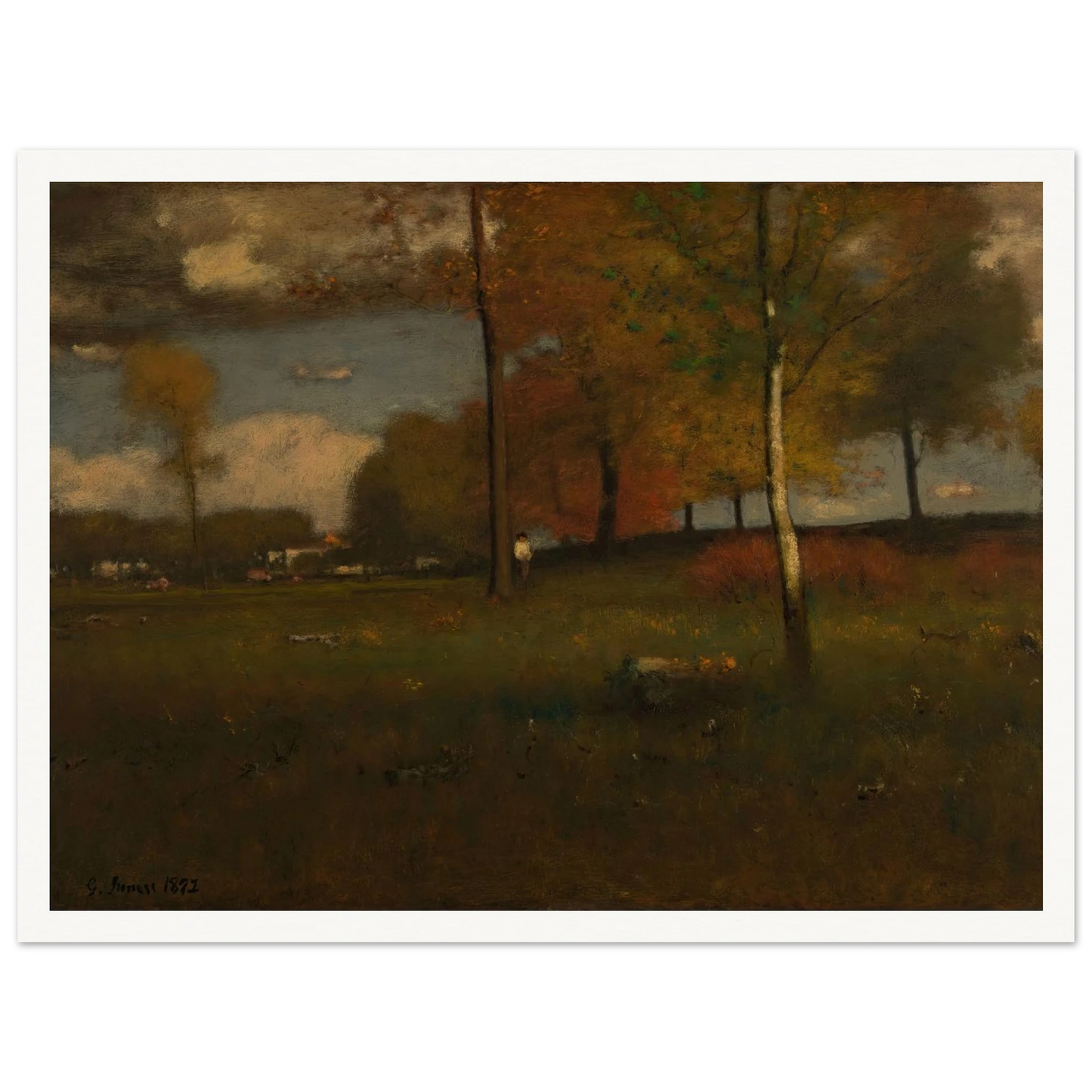 Near the Village, October (1892) Art Print | George Inness-Quipham Collections