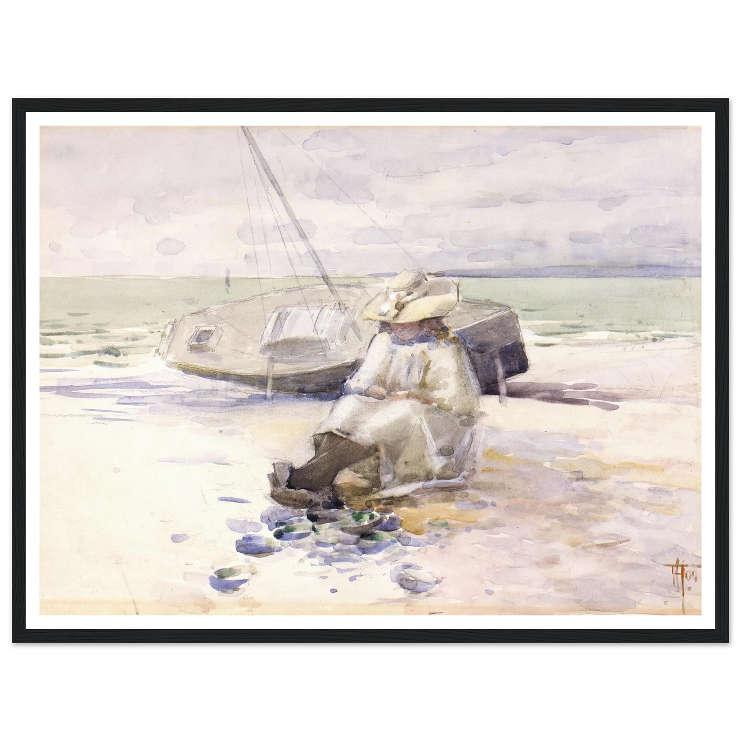 Girl on the beach (1900) Art Print | Frances Hodgkins-Quipham Collections