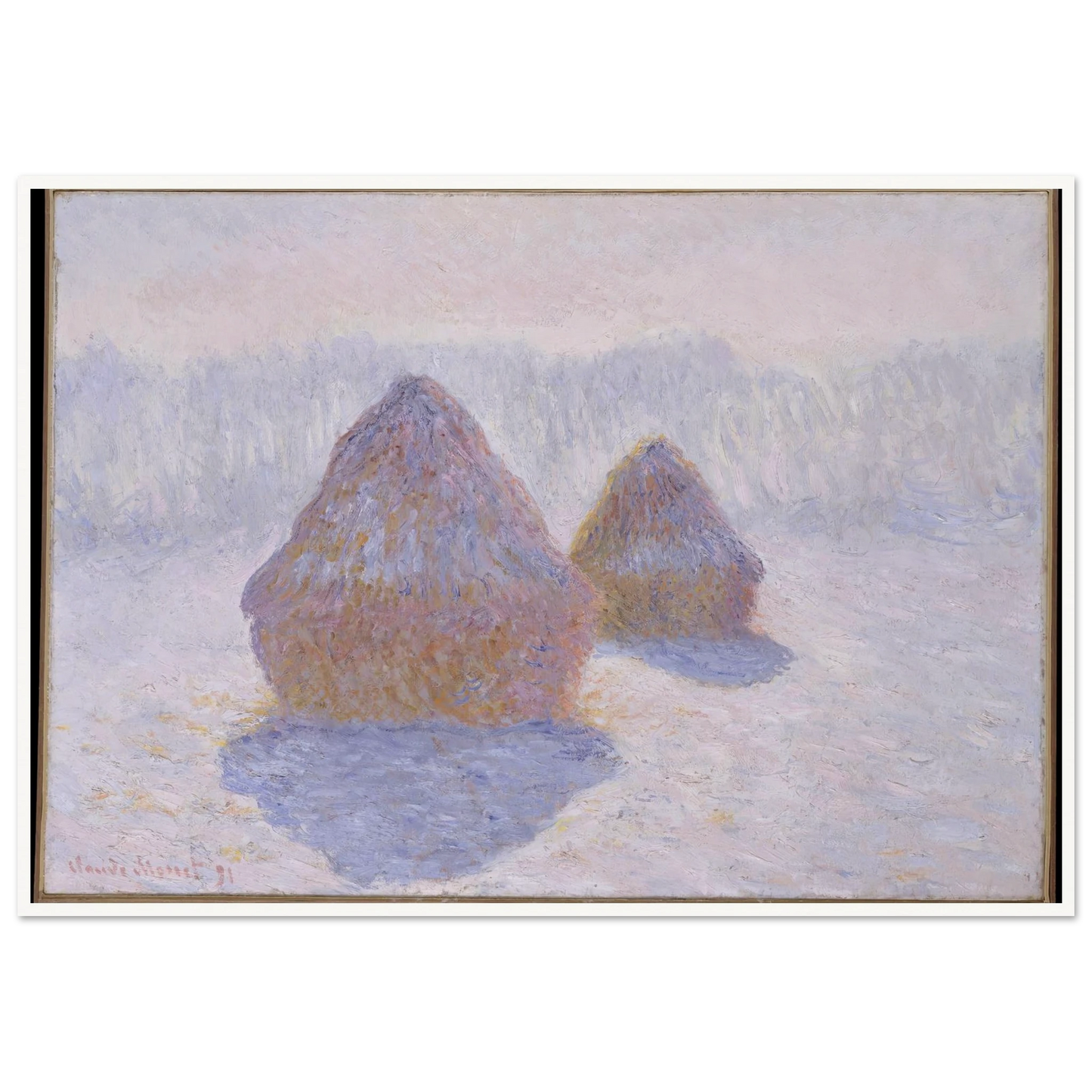 Haystacks (Effect of Snow and Sun) (1891) Art Print | Claude Monet-Quipham Collections