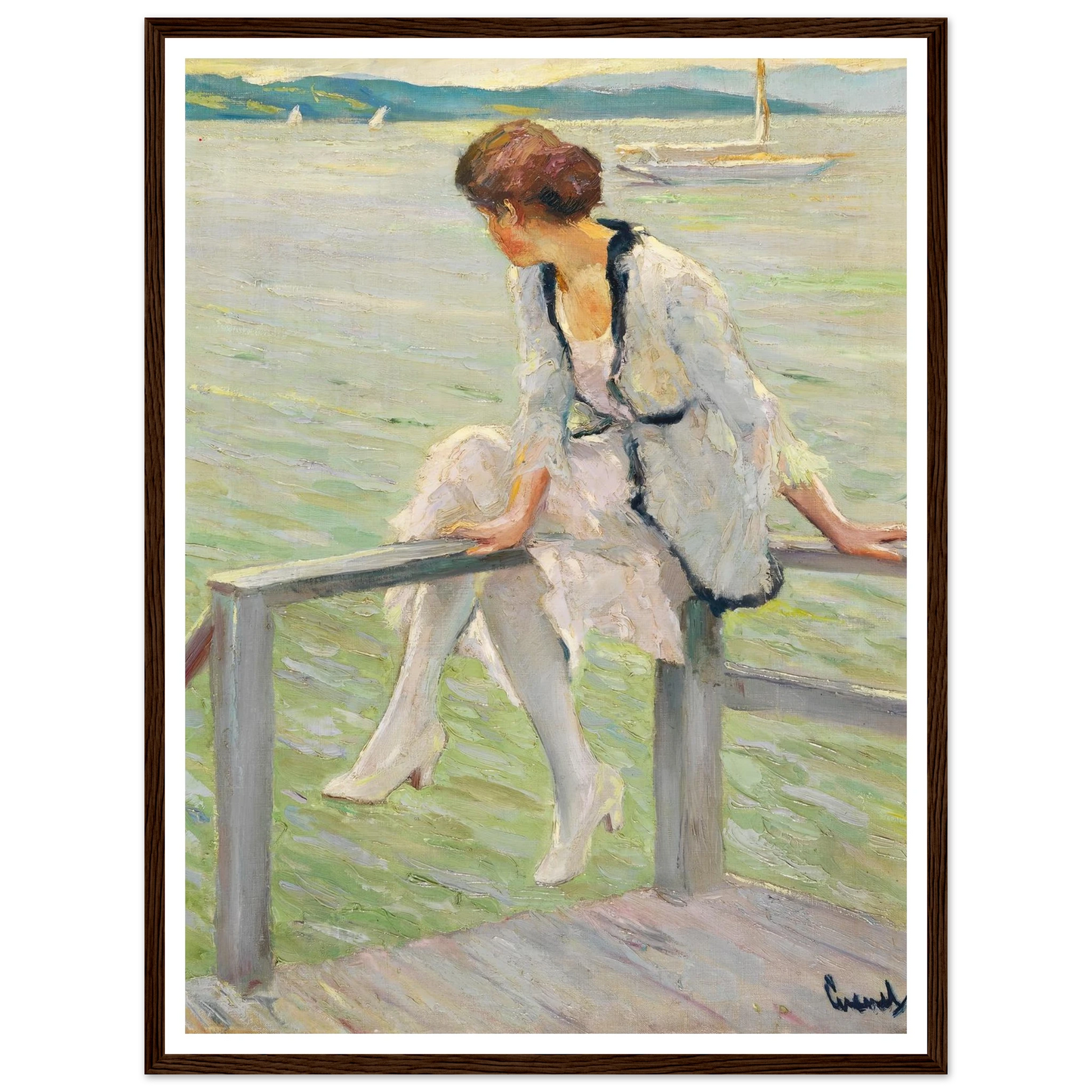 Young woman at Lake Starnberg (1915-1920) Art Print | Edward Cucue-Quipham Collections