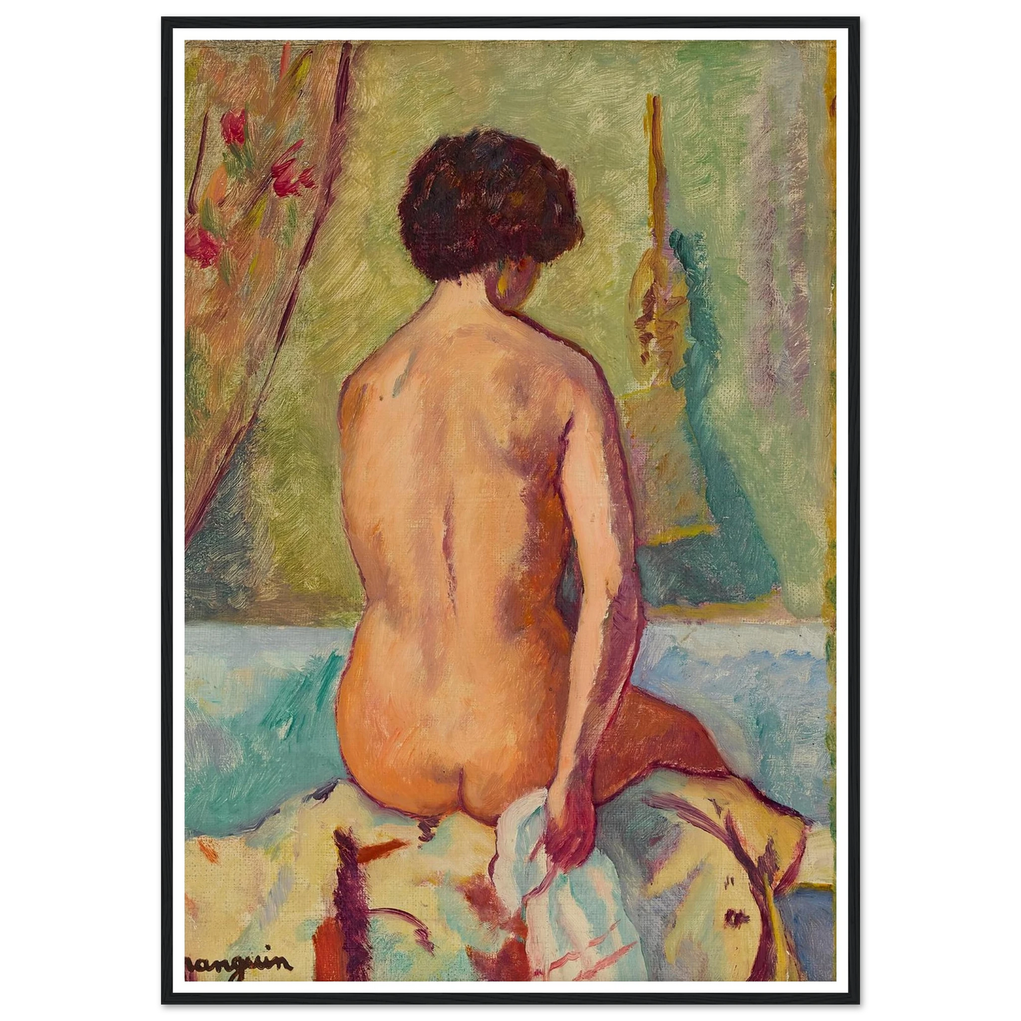 Nu assis de dos, line (1940) Art Print | Henri Manguin-Quipham Collections