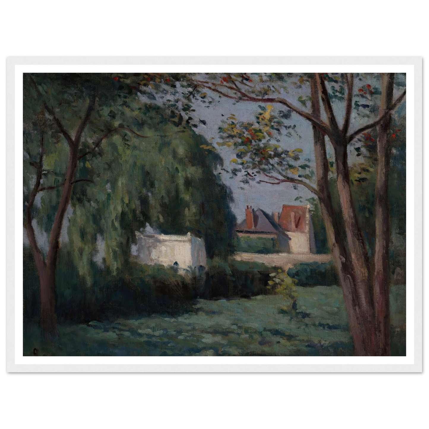 Country Scene with Three Houses and Trees (ca. 1900) Art Print | Maximilien Luce-Quipham Collections
