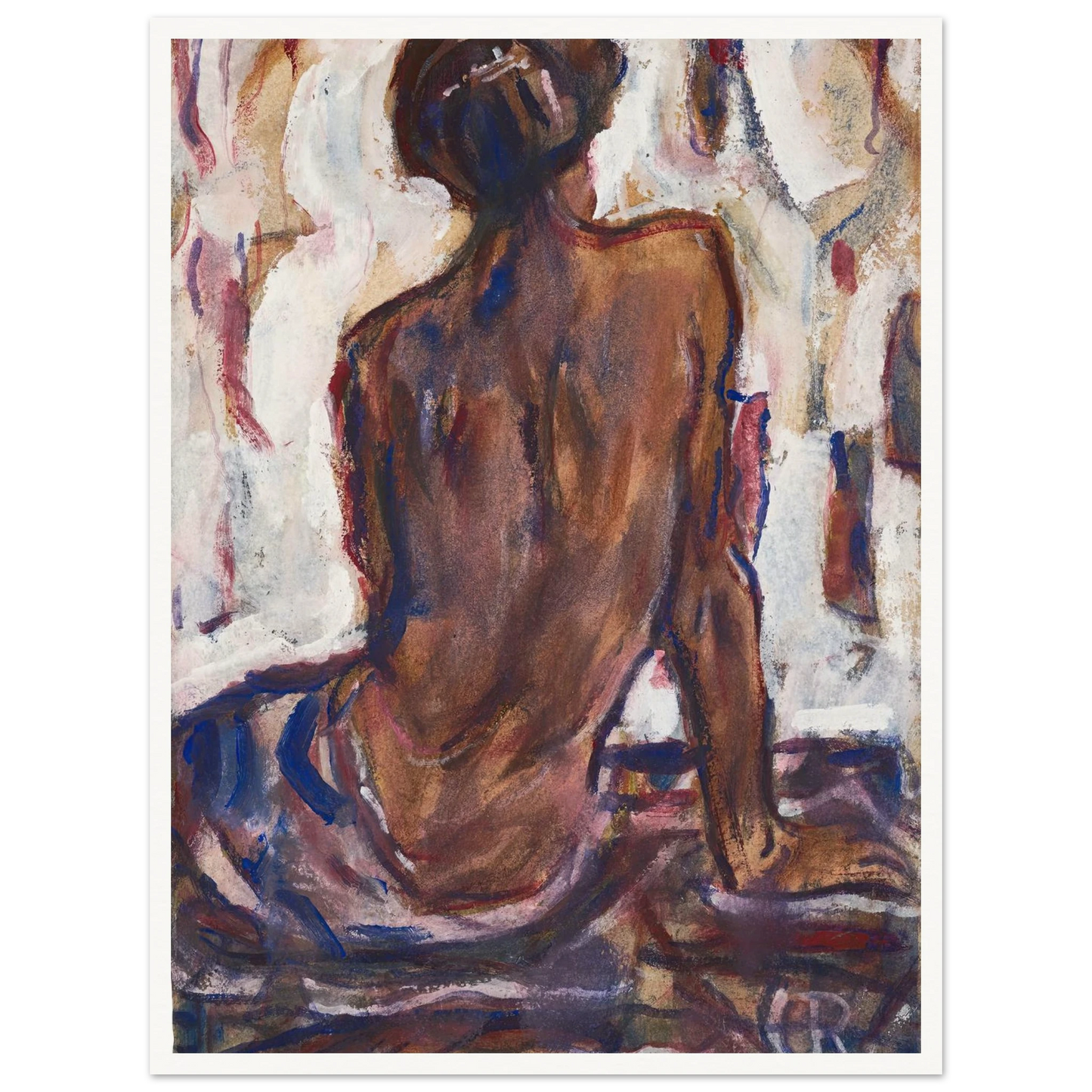 Female nude, seen from behind. Art Print | Christian Rohlfs-Quipham Collections