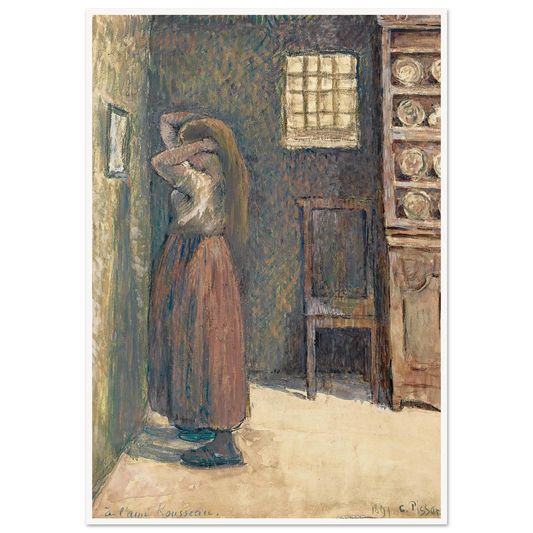 Jeune Paysanne Se Coiffant (1891) Art Print | Camille Pissarro-Quipham Collections