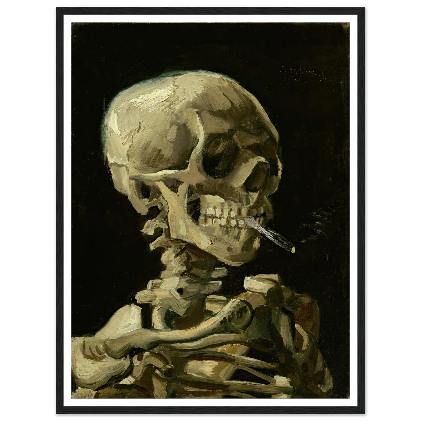 Head Of A Skeleton With A Burning Cigarette Art Print | Vincent van Gogh-Quipham Collections