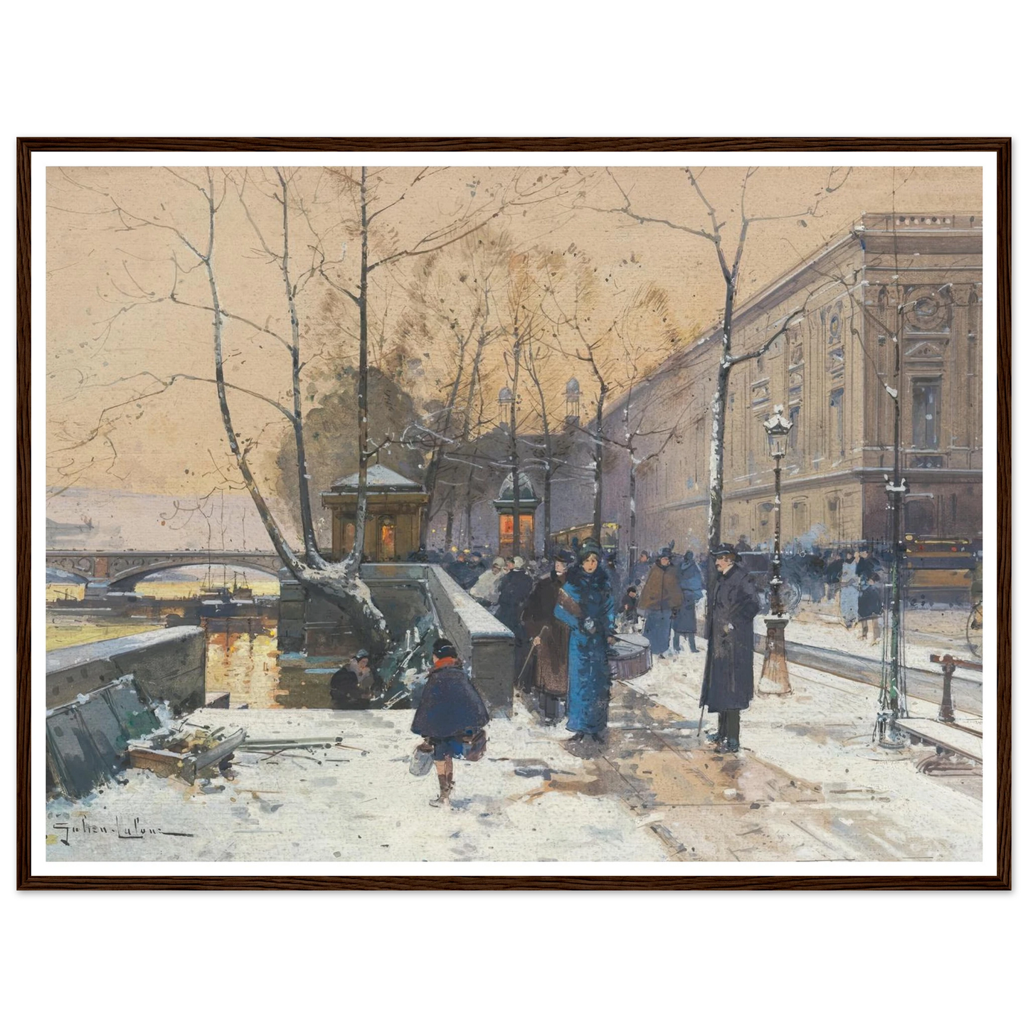 Les bords de la Seine près de Châtelet Art Print | Eugene Galien Laloue-Quipham Collections