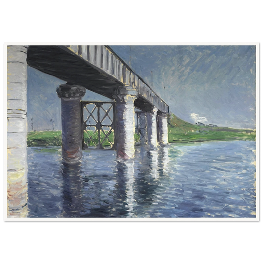 The Seine and the Railroad Bridge at Argenteuil (La Seine et le pont du chemin de fer dArgenteuil) Art Print | Gustave Caillebotte-Quipham Collections
