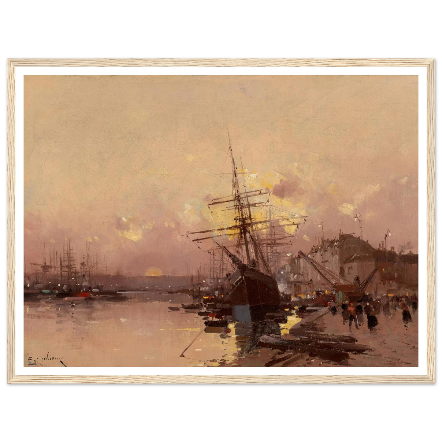 Port Breton au crépuscule Art Print | Eugene Galien Laloue-Quipham Collections