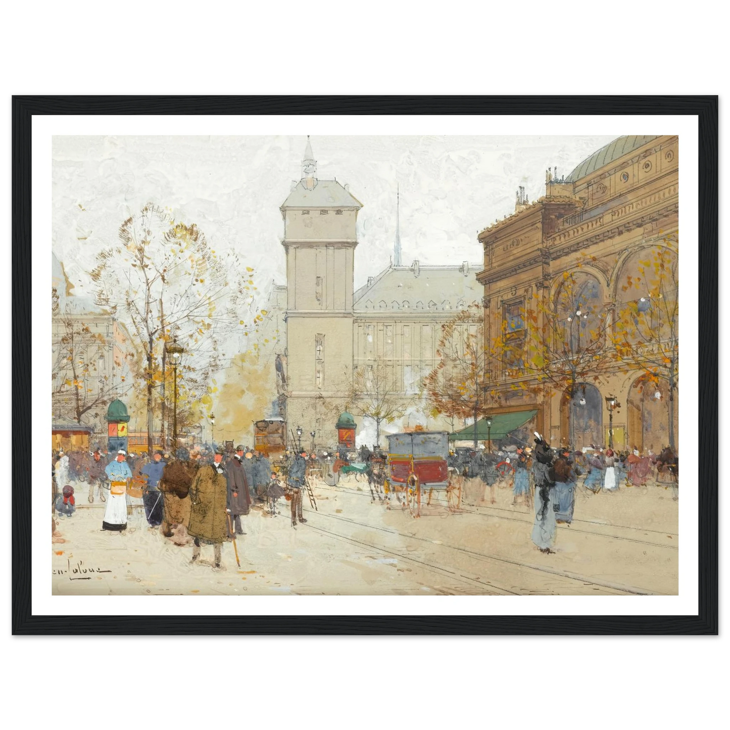 La Place Du Chatelet Art Print | Eugene Galien Laloue-Quipham Collections