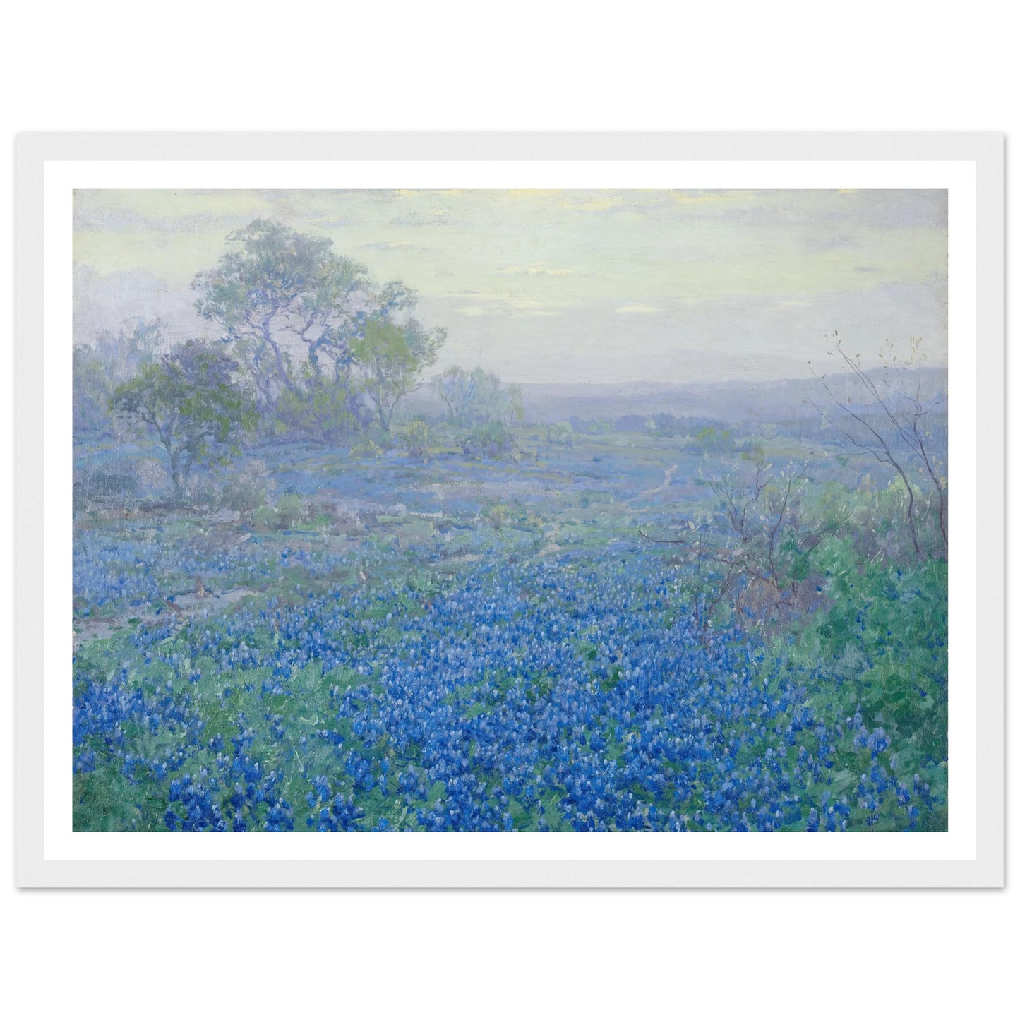 A Cloudy Day, Bluebonnets near San Antonio, Texas (1918) Art Print | Julian Onderdonk-Quipham Collections