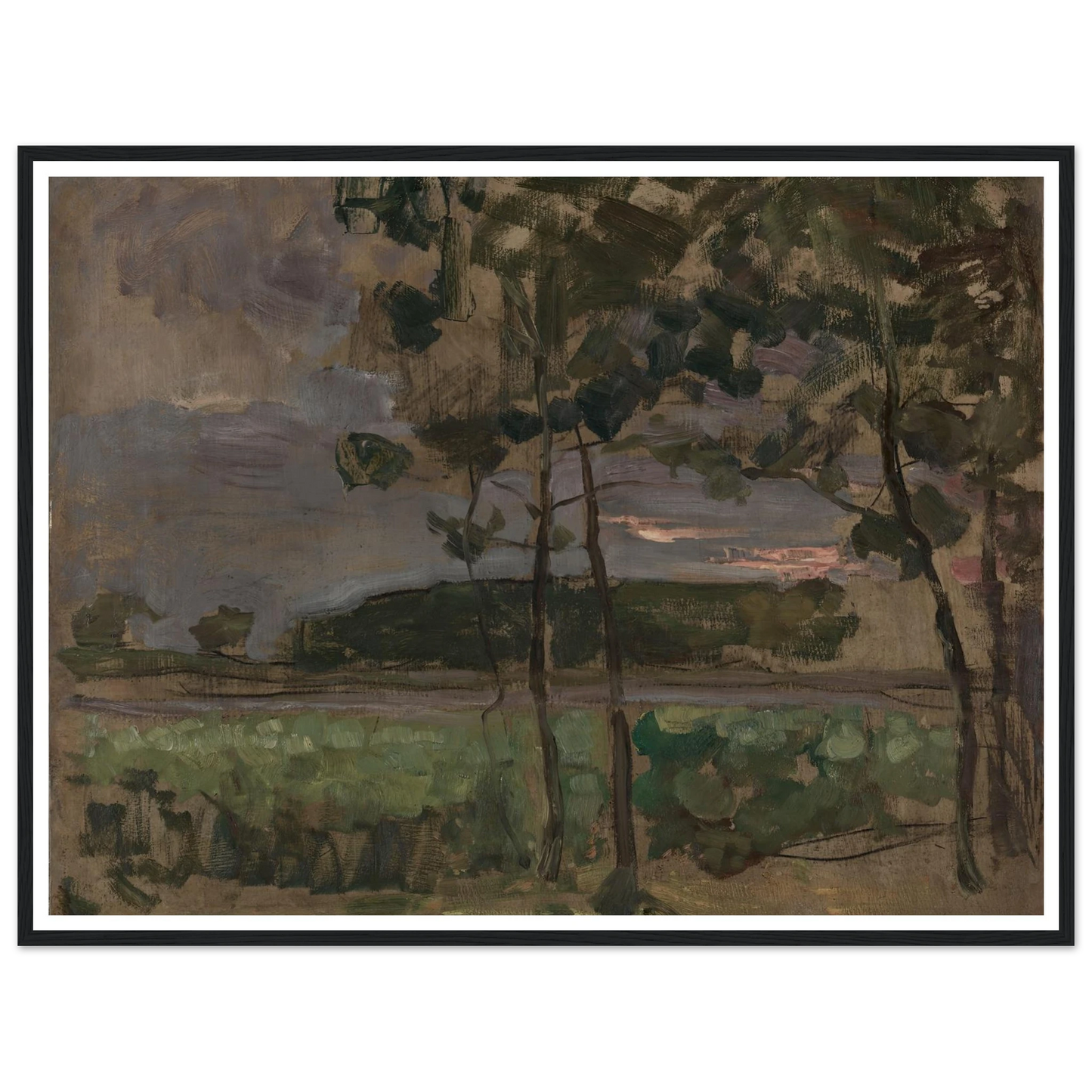 Field with Young Trees in the Foreground (c. 1907) Art Print | Piet Mondrian-Quipham Collections