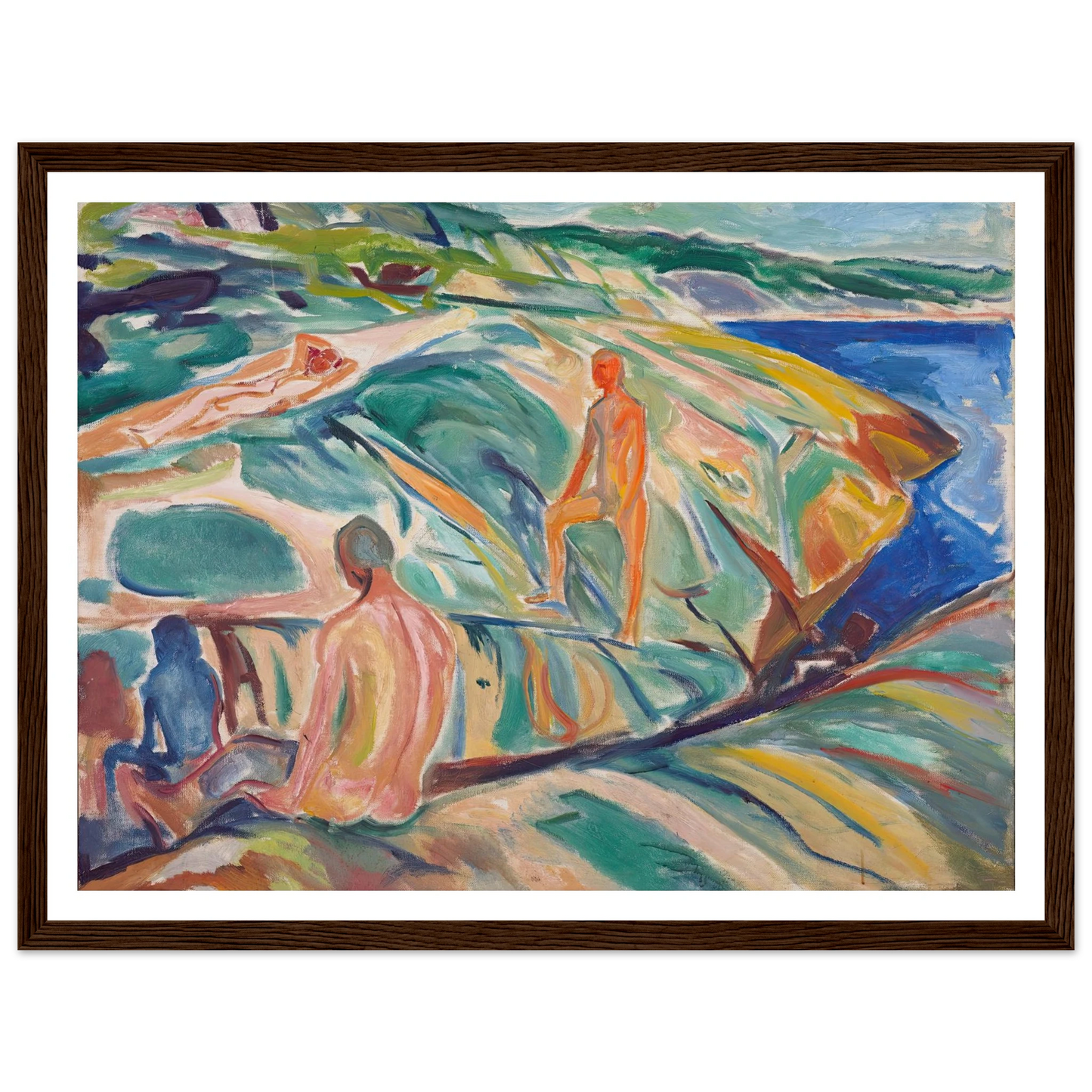Bathing Men on Rocks (1915) Art Print | Edvard Munch-Quipham Collections