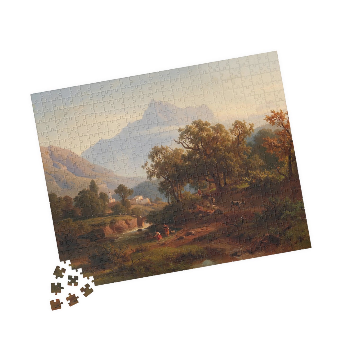 Region In South Tyrol–landscape In The Morning Light Puzzle | August Behrendsen-Quipham Collections