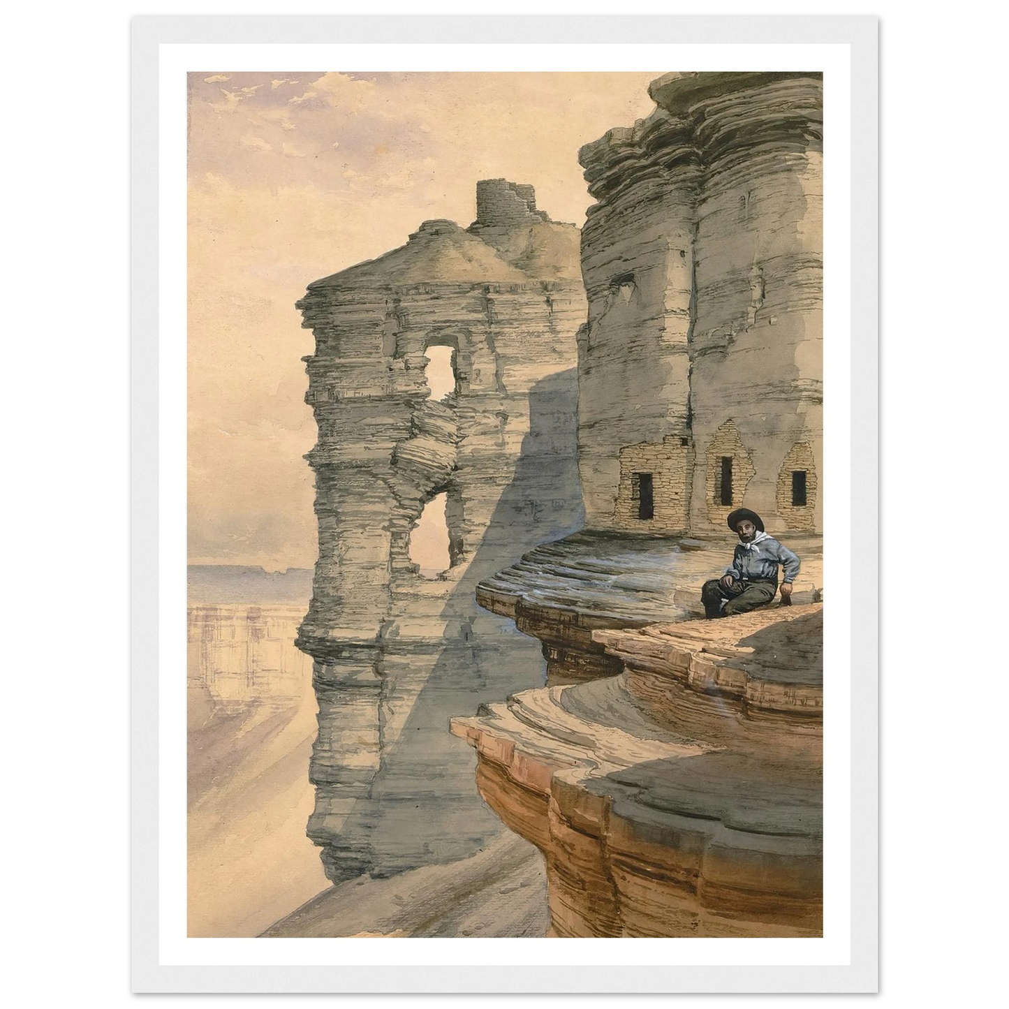 Cliff Houses On The Rio Mancos, Colorado (1878) Art Print | William Henry Holmes-Quipham Collections