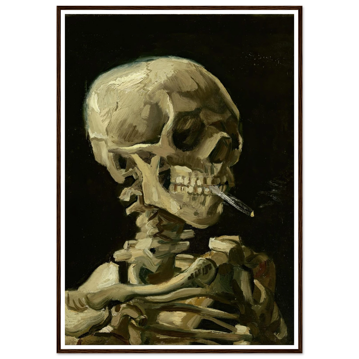 Head Of A Skeleton With A Burning Cigarette Art Print | Vincent van Gogh-Quipham Collections