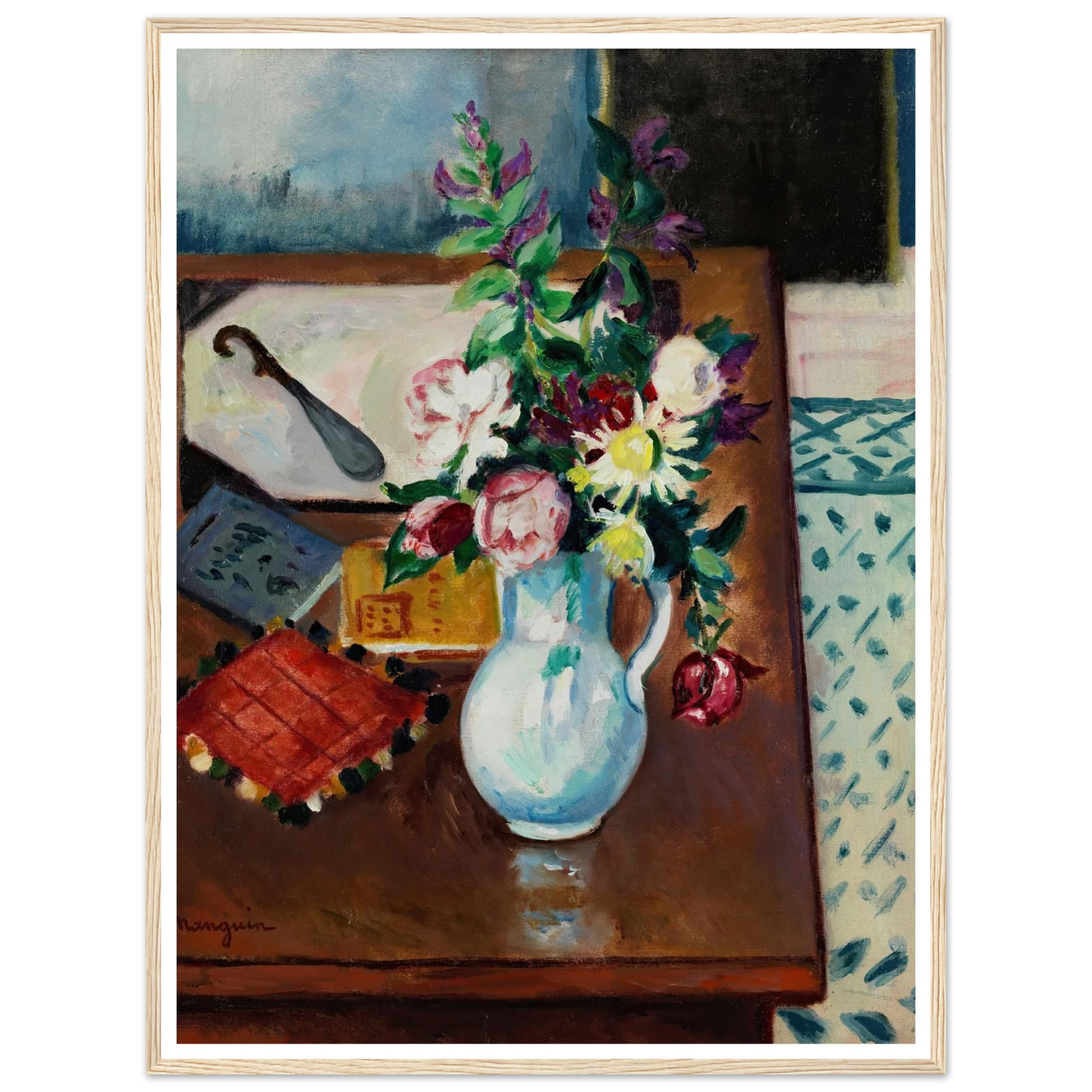 Coin de table, fleurs roses Art Print | Henri Manguin-Quipham Collections