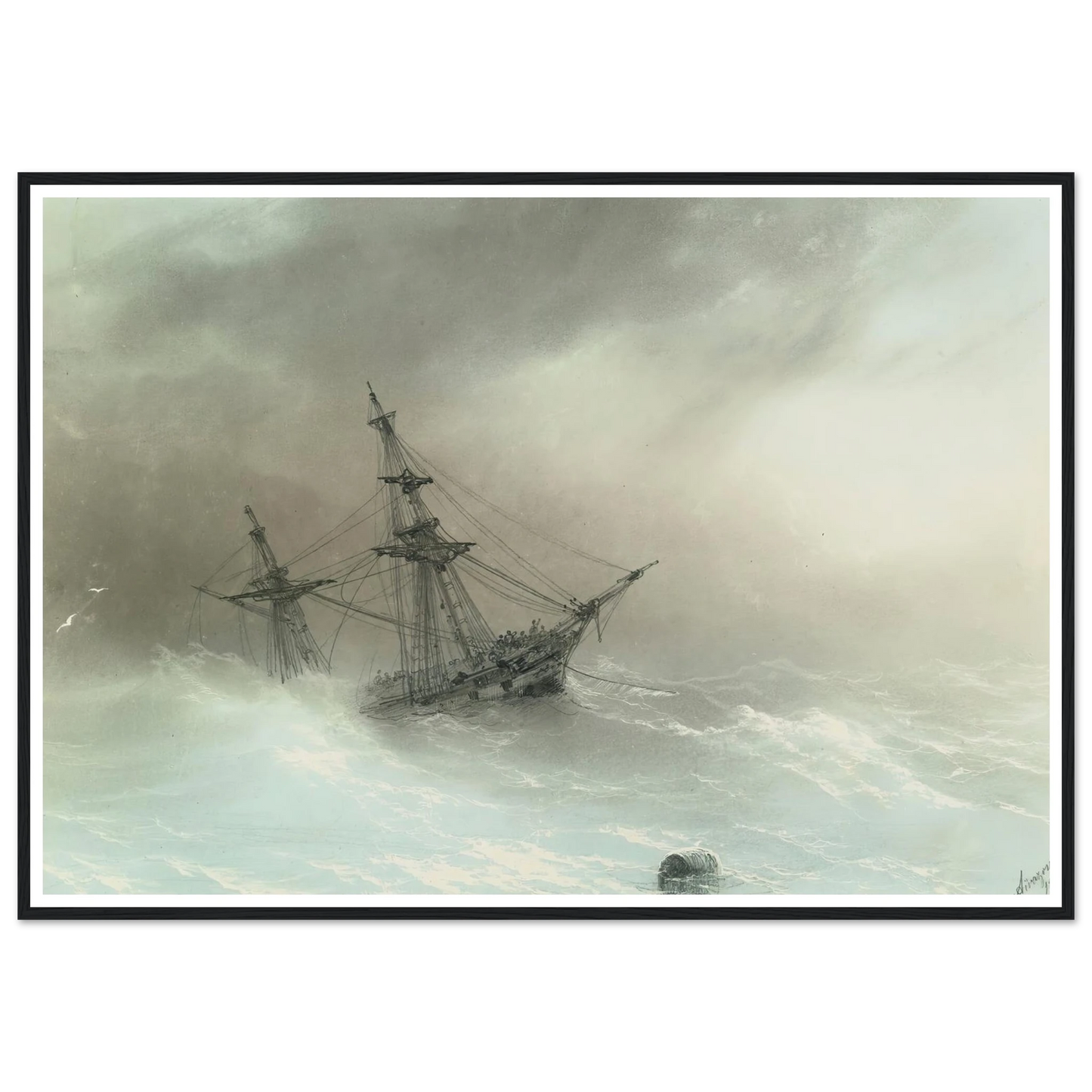 Ship In A Stormy Sea (1888) Art Print | Ivan Konstantinovich Aivazovsky-Quipham Collections