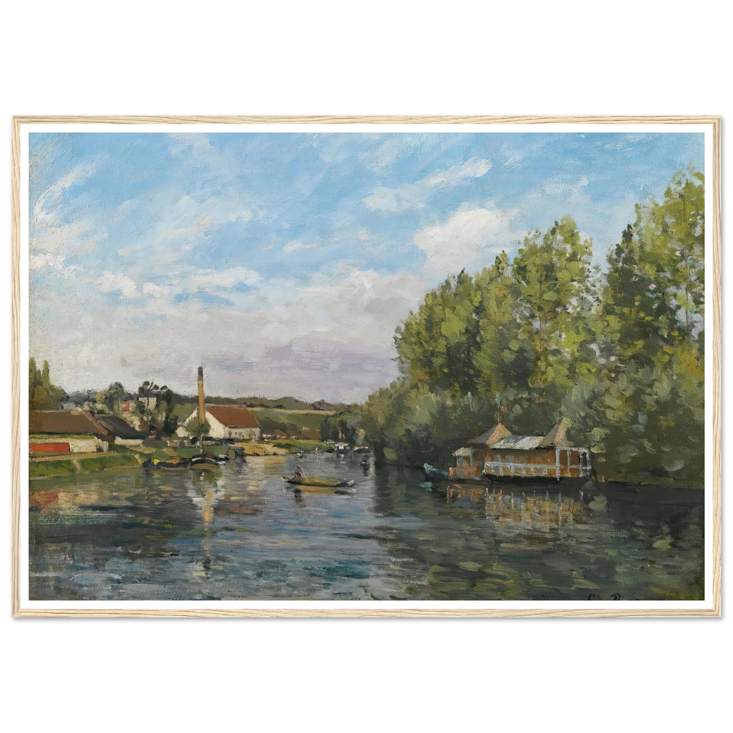 La Seine À Port-Marly (circa 1872) Art Print | Camille Pissarro-Quipham Collections