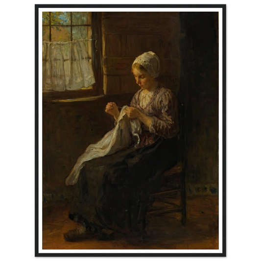 The young seamstress Art Print | Jozef Israels - Framed Poster - 30x40 cm / 12x16″ - Black frame