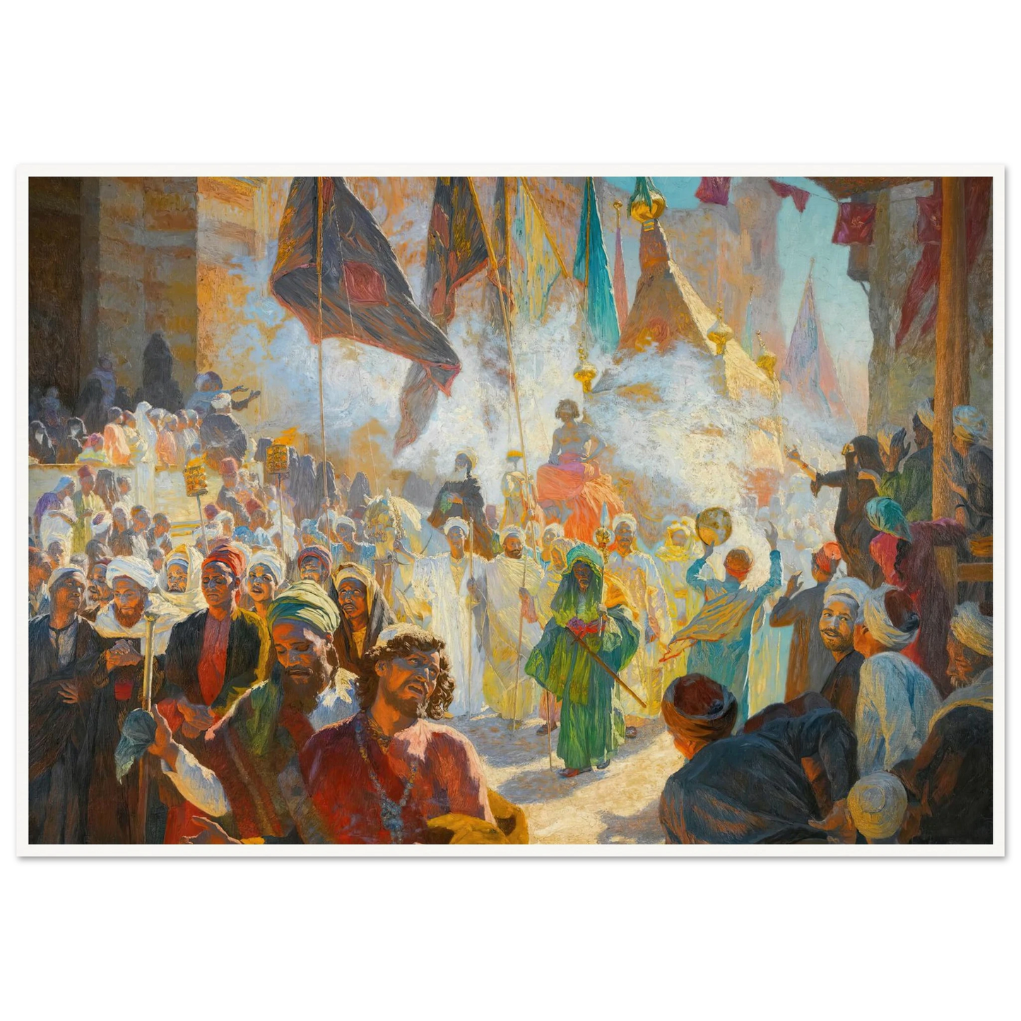 The Procession Of The Mahmal Through The Streets Of Cairo Art Print | Ludwig Deutsch-Quipham Collections