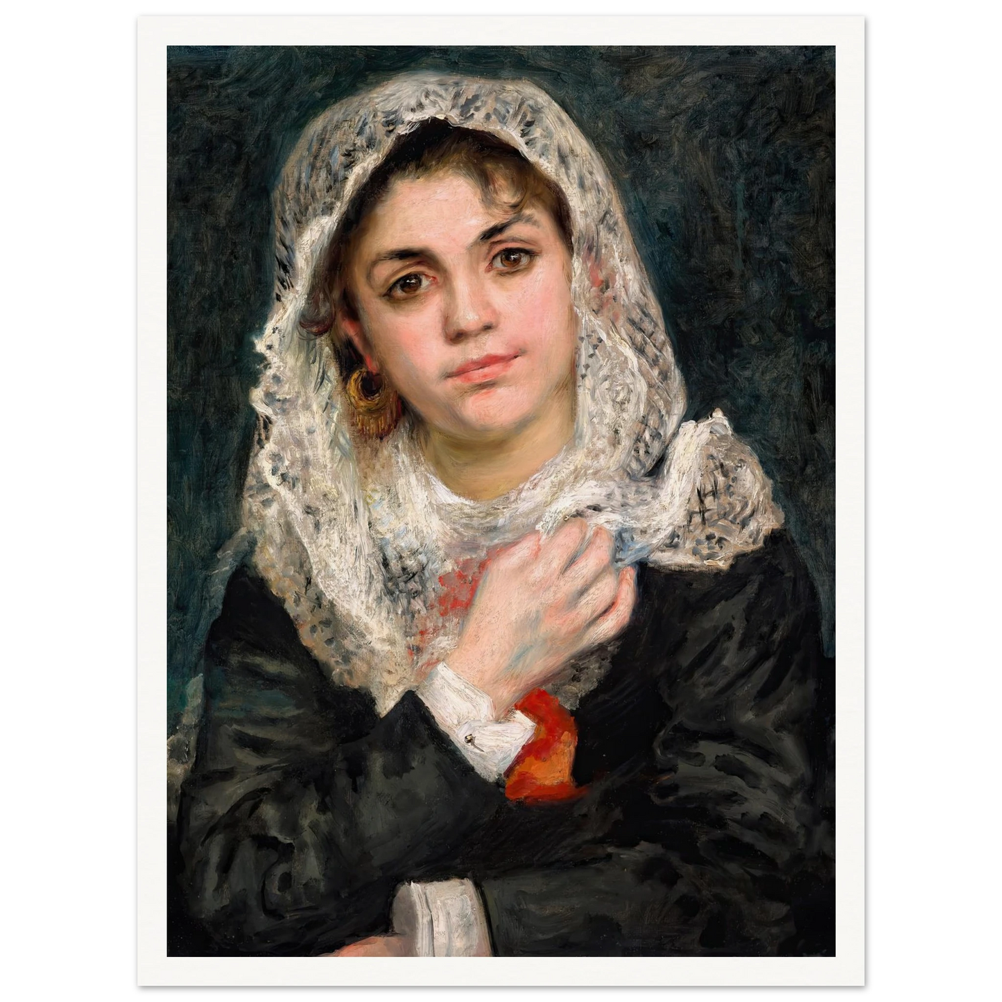 Lise in a White Shawl (c. 1872) Art Print | Pierre Auguste Renoir-Quipham Collections