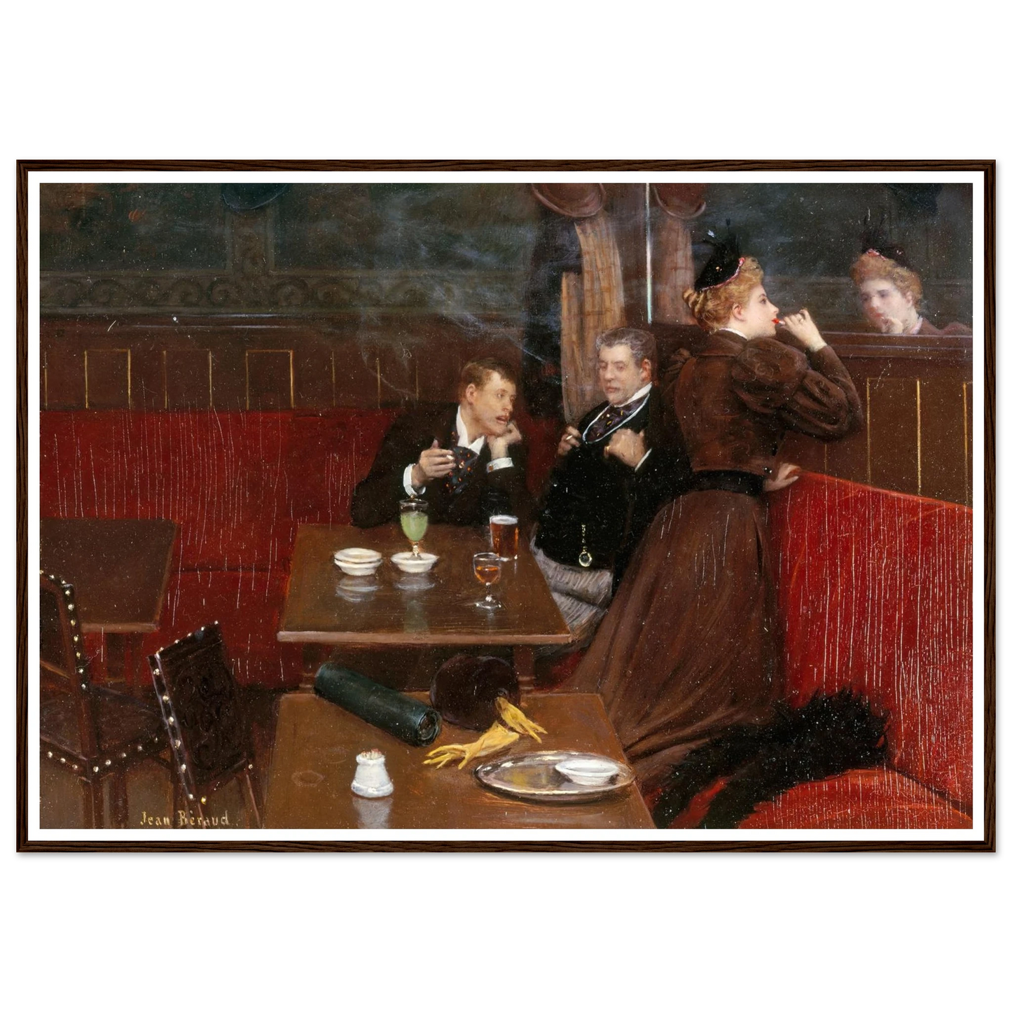 Trois personnages dans un café (1890) Art Print | Jean Beraud-Quipham Collections