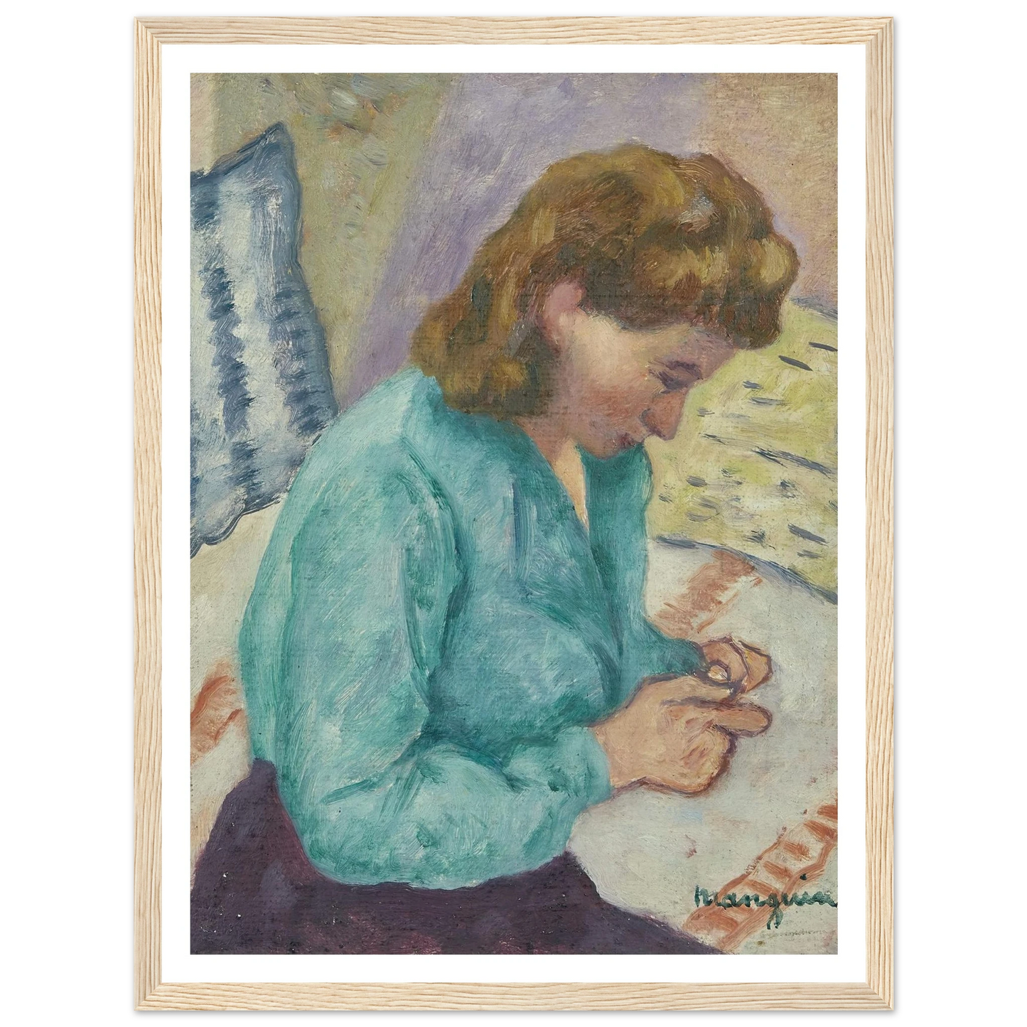 Geneviève Sauty de profil (1946) Art Print | Henri Manguin-Quipham Collections