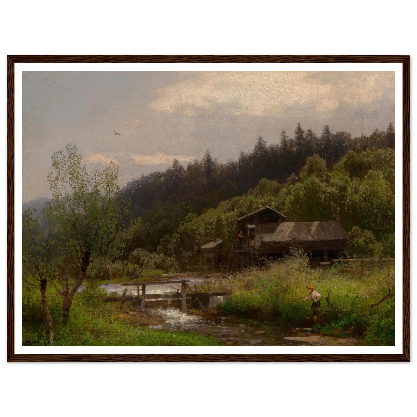 Farm House by the Creek Art Print | Hermann Ottomar Herzog-Quipham Collections