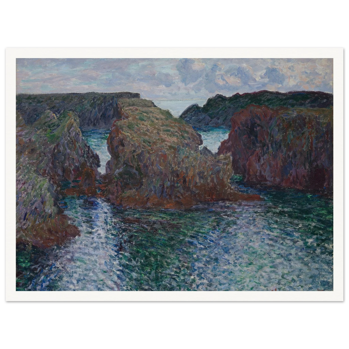 Rocks at Port-Goulphar, Belle-Île (1886) Art Print | Claude Monet-Quipham Collections