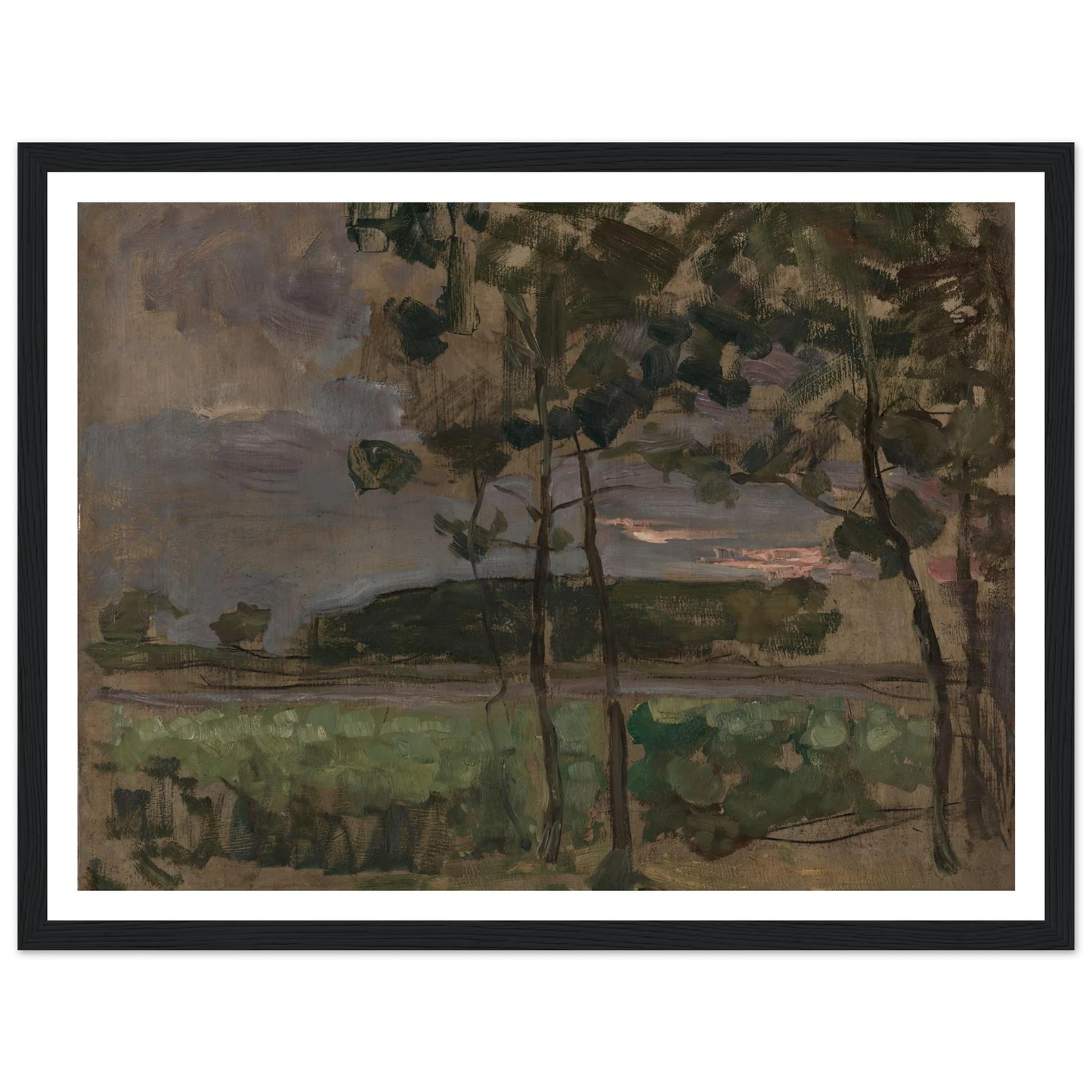 Field with Young Trees in the Foreground (c. 1907) Art Print | Piet Mondrian-Quipham Collections