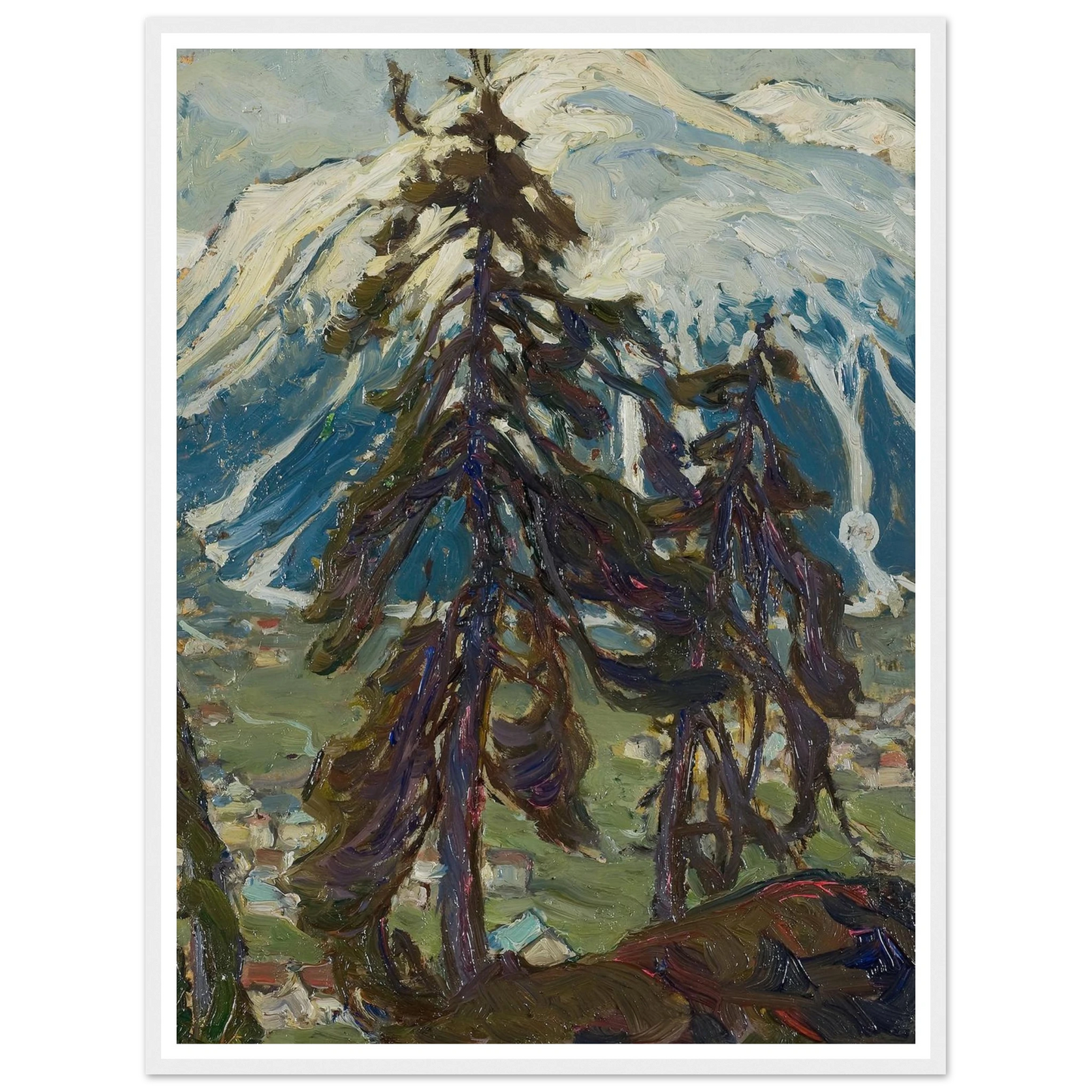 Fir Trees in front of the Mountains. Study from North Norway Art Print | Anna Boberg-Quipham Collections
