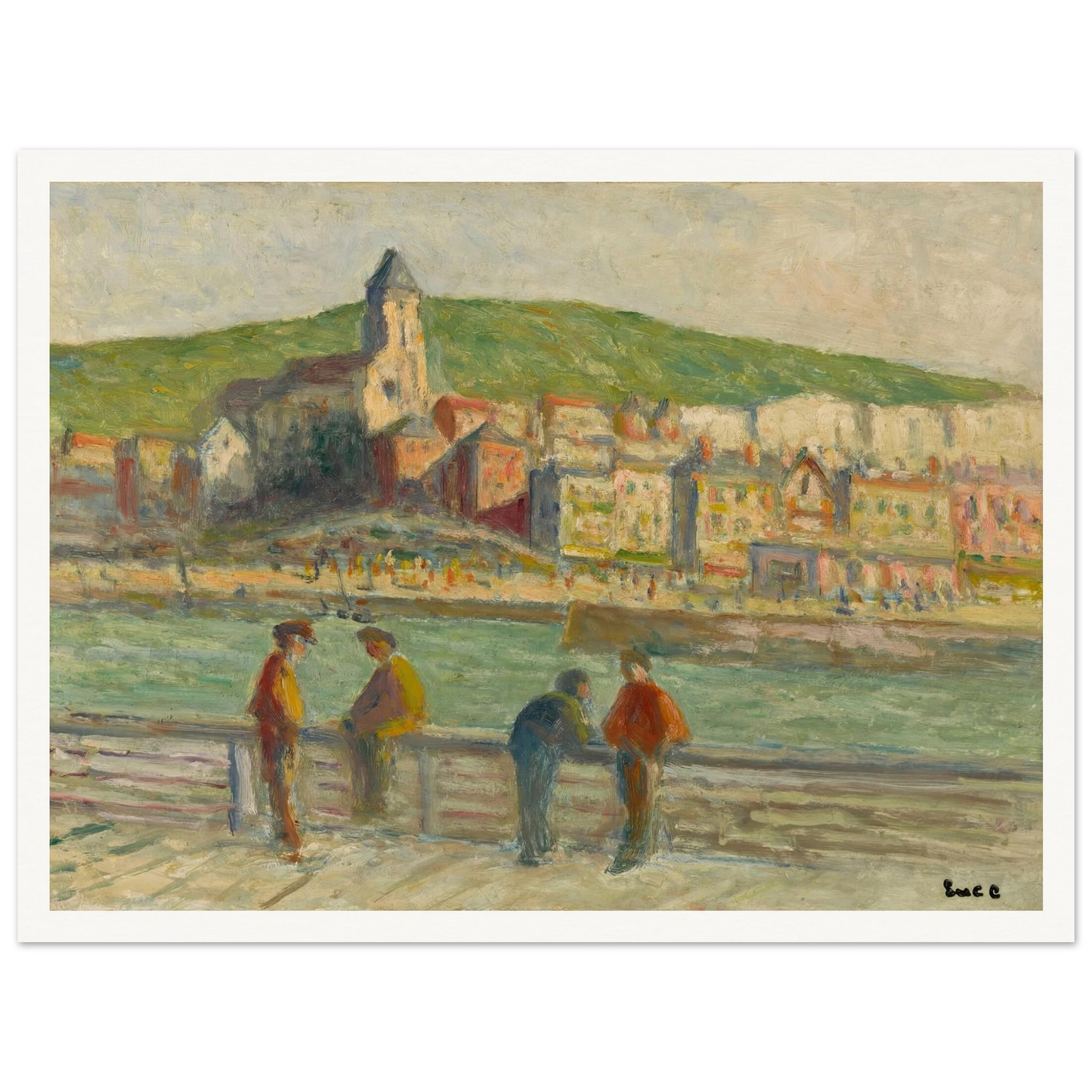 Le treport, sur le quai (circa 1934) Art Print | Maximilien Luce-Quipham Collections