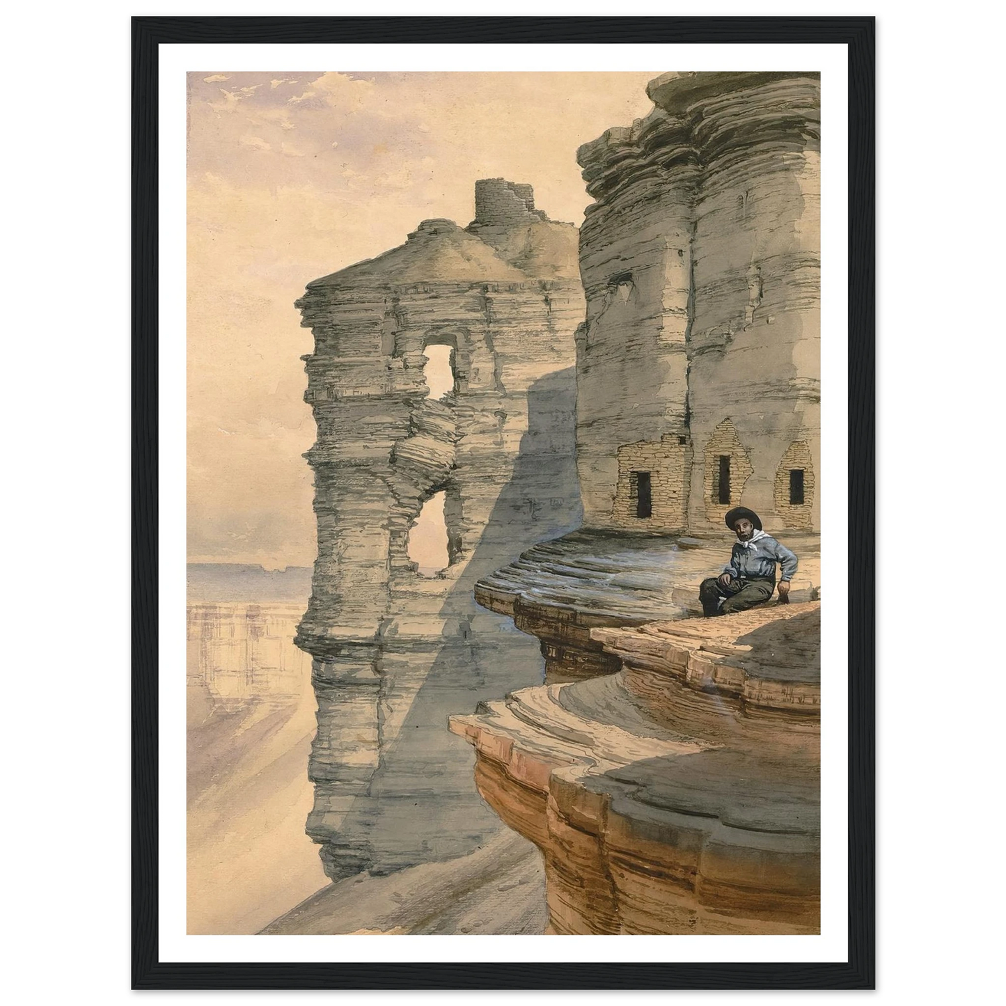 Cliff Houses On The Rio Mancos, Colorado (1878) Art Print | William Henry Holmes-Quipham Collections