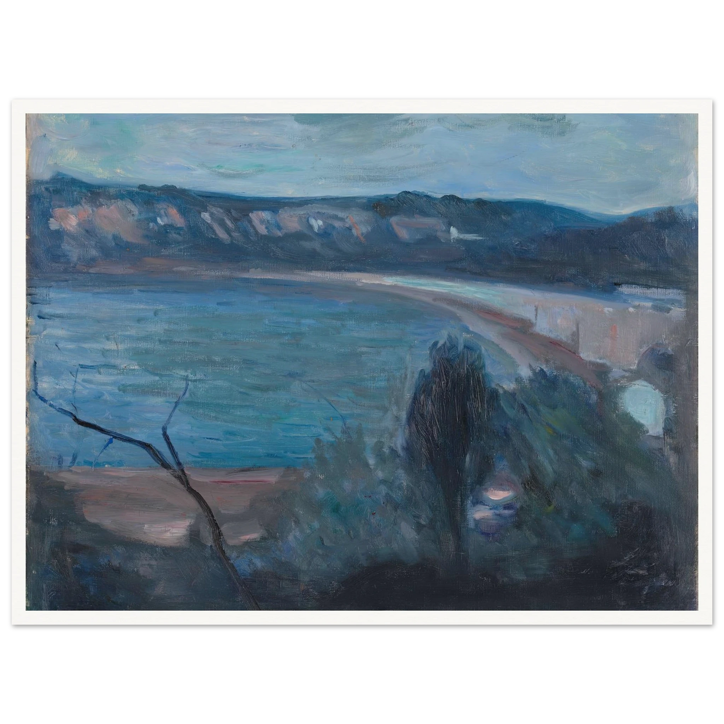Moonlight by the Mediterranean (1891) Art Print | Edvard Munch-Quipham Collections
