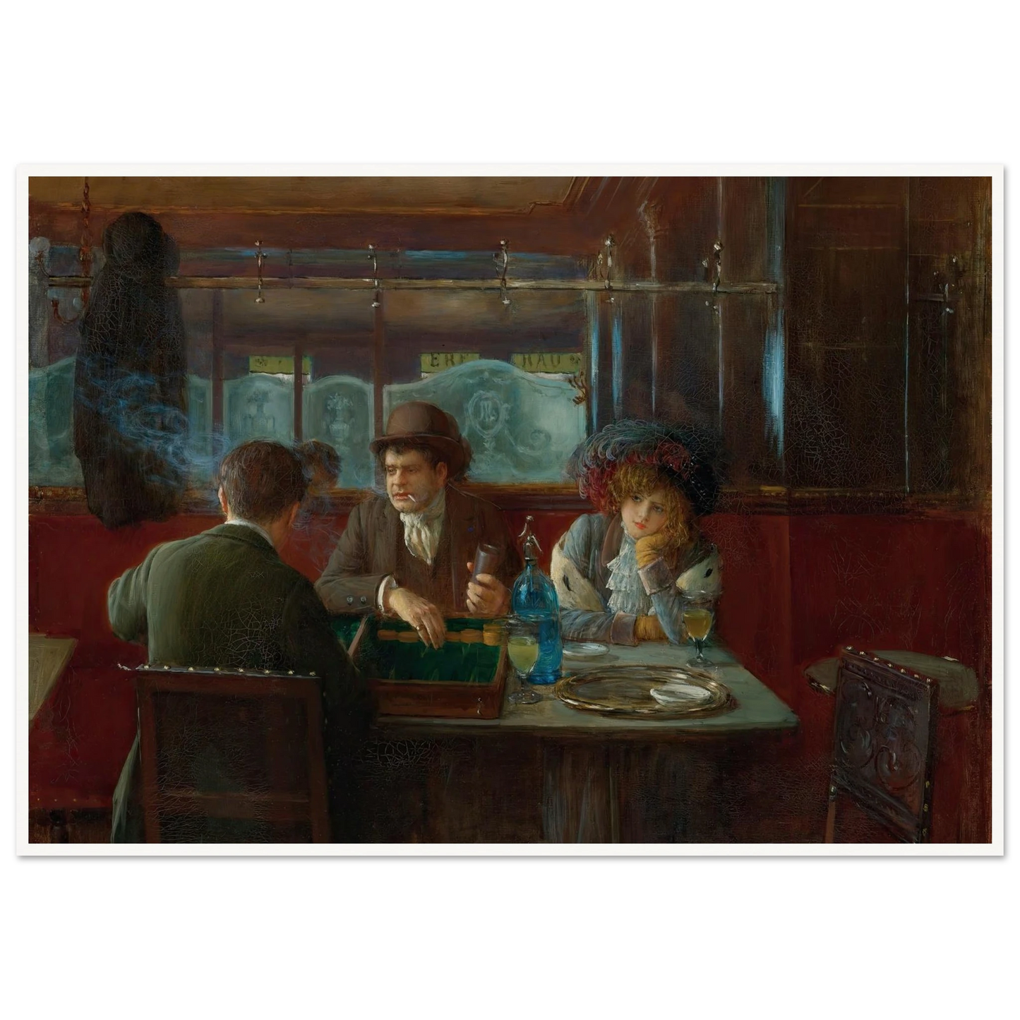 Backgammon At The Café Art Print | Jean Beraud-Quipham Collections