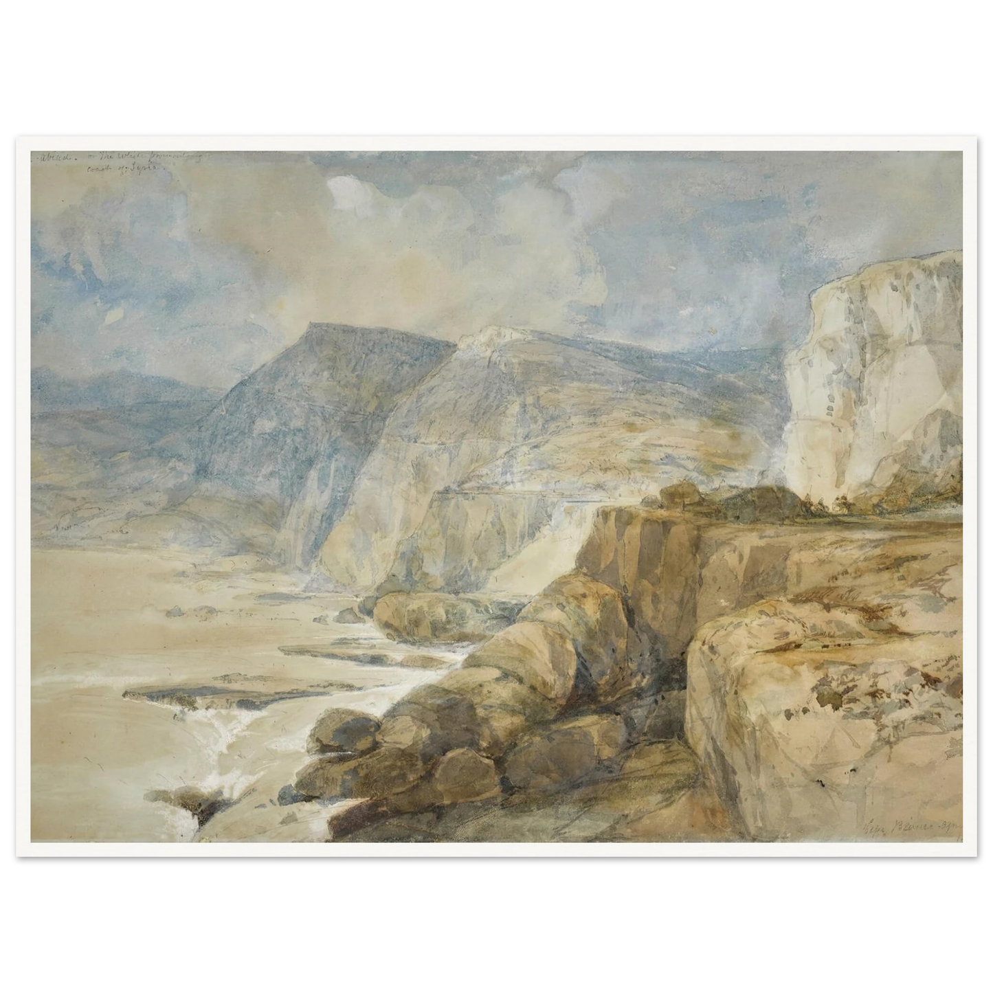 Cape Blanco, Lebanon (1839) Art Print | David Roberts-Quipham Collections