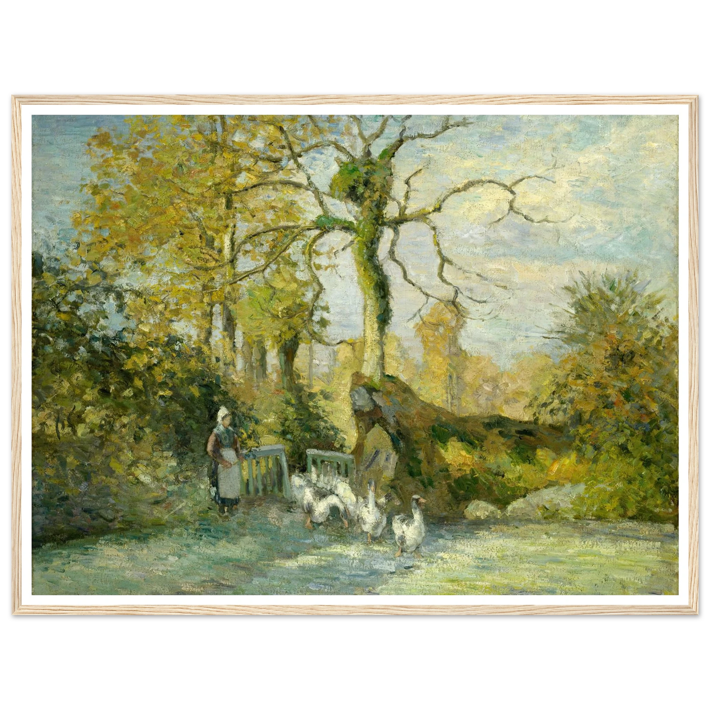 The Goose Girl at Montfoucault (White Frost) (1875) Art Print | Camille Pissarro-Quipham Collections