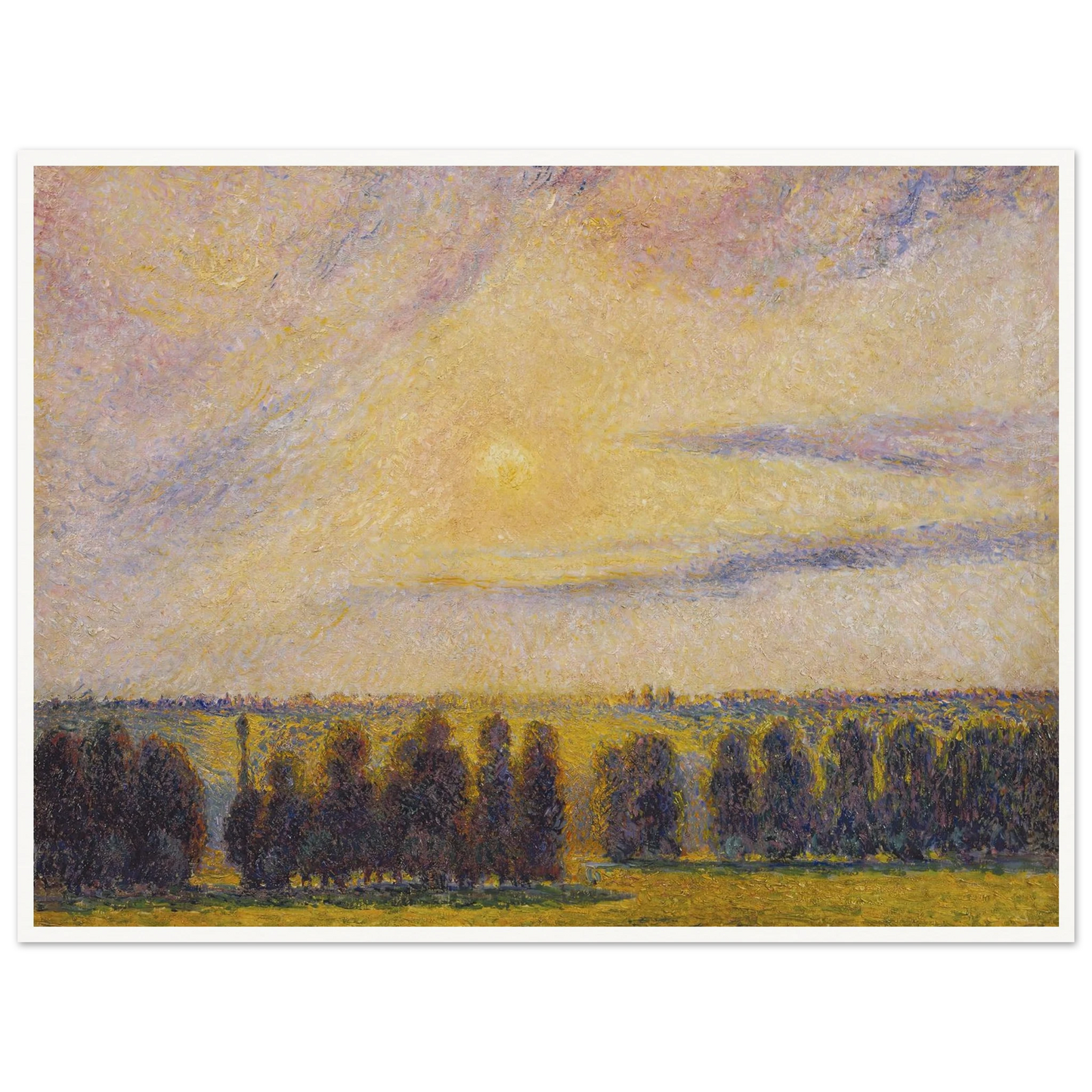 Sunset at Eragny Art Print | Camille Pissarro-Quipham Collections