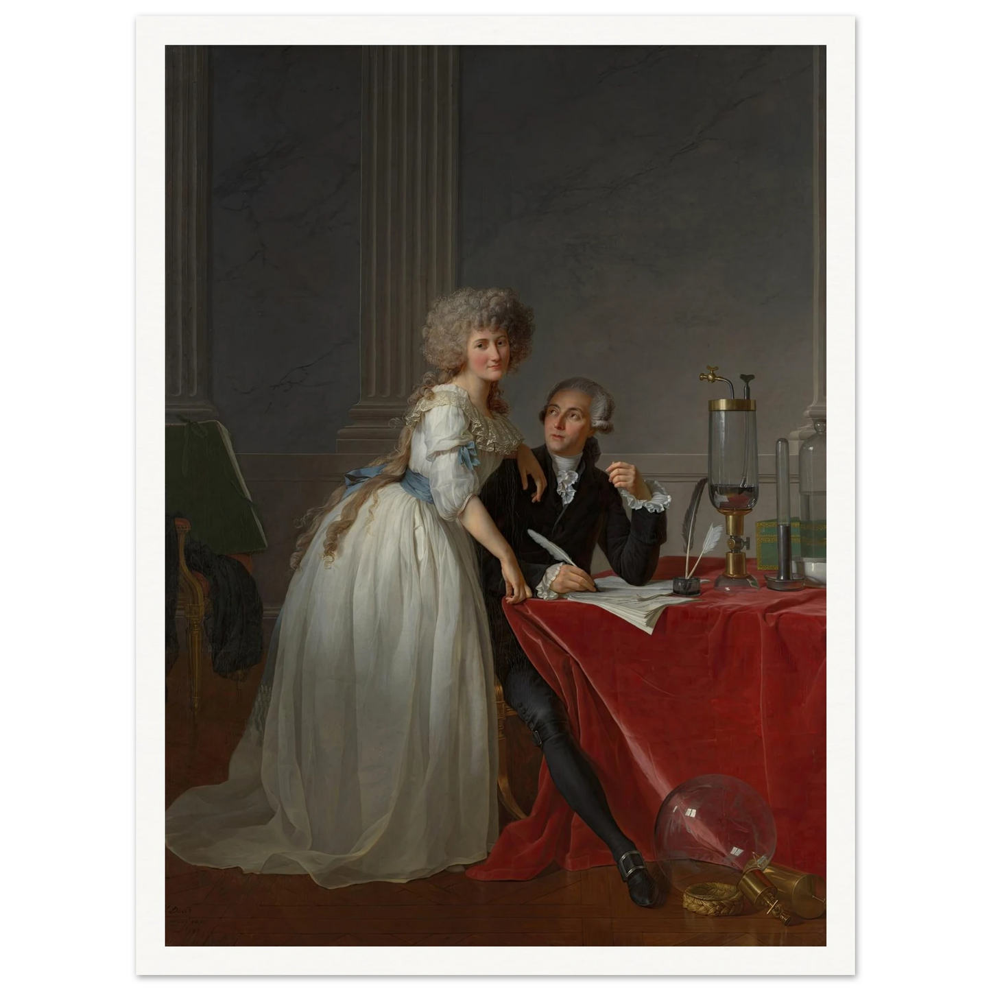 Antoine Laurent Lavoisier (1743–1794) and Marie Anne Lavoisier (Marie Anne Pierrette Paulze, 1758–1836) (1788) Art Print | Jacques Louis David-Quipham Collections