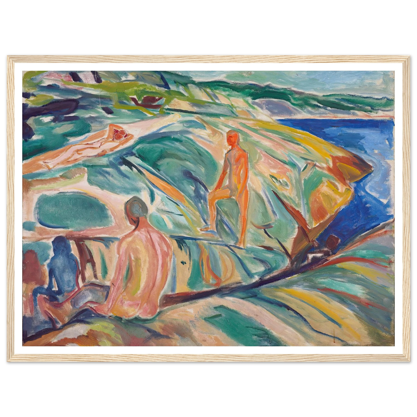 Bathing Men on Rocks (1915) Art Print | Edvard Munch-Quipham Collections